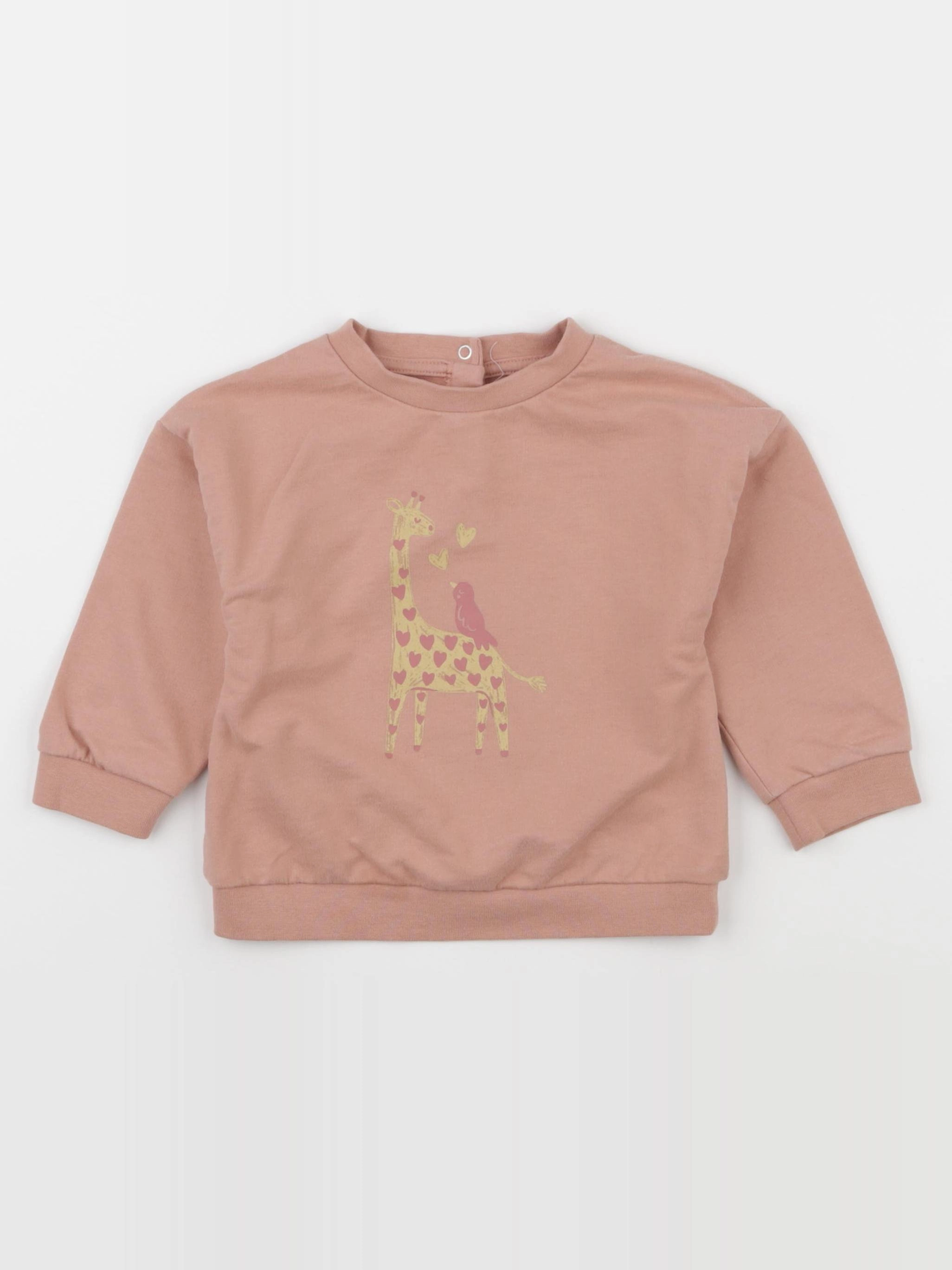 Vertbaudet - sweat rose - 18 mois