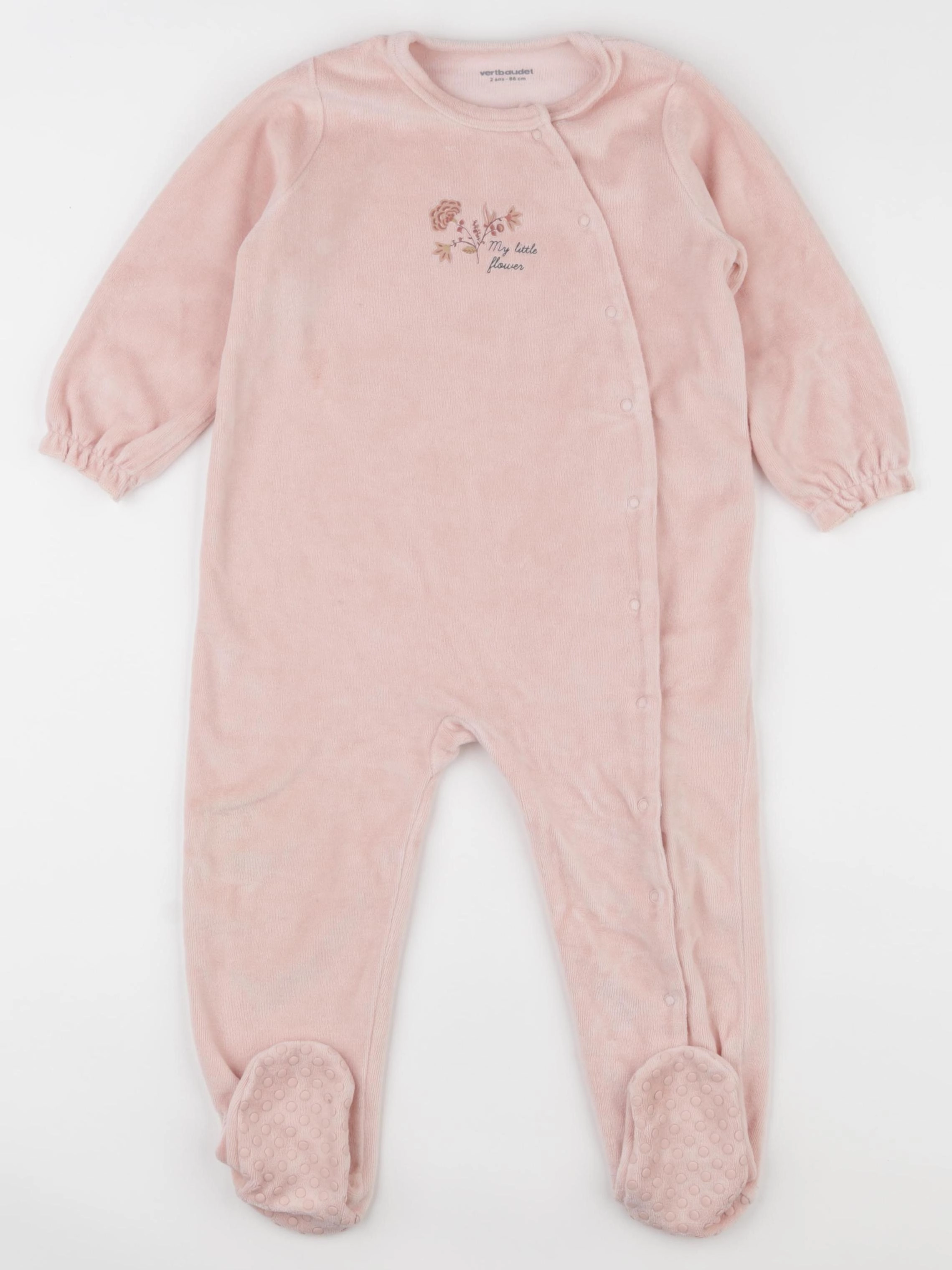 Vertbaudet - pyjama velours rose - 2 ans