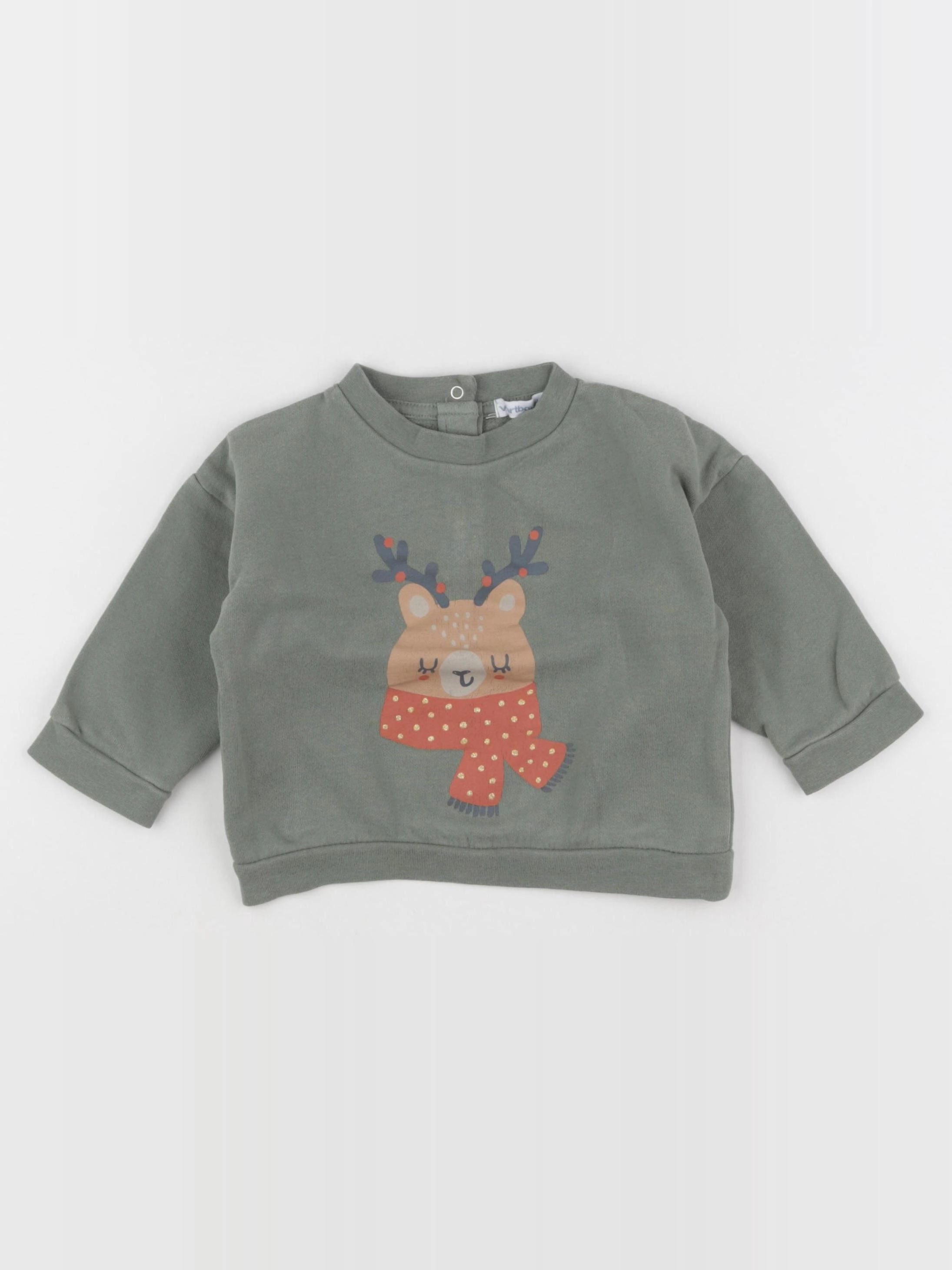 Vertbaudet - sweat vert - 18 mois