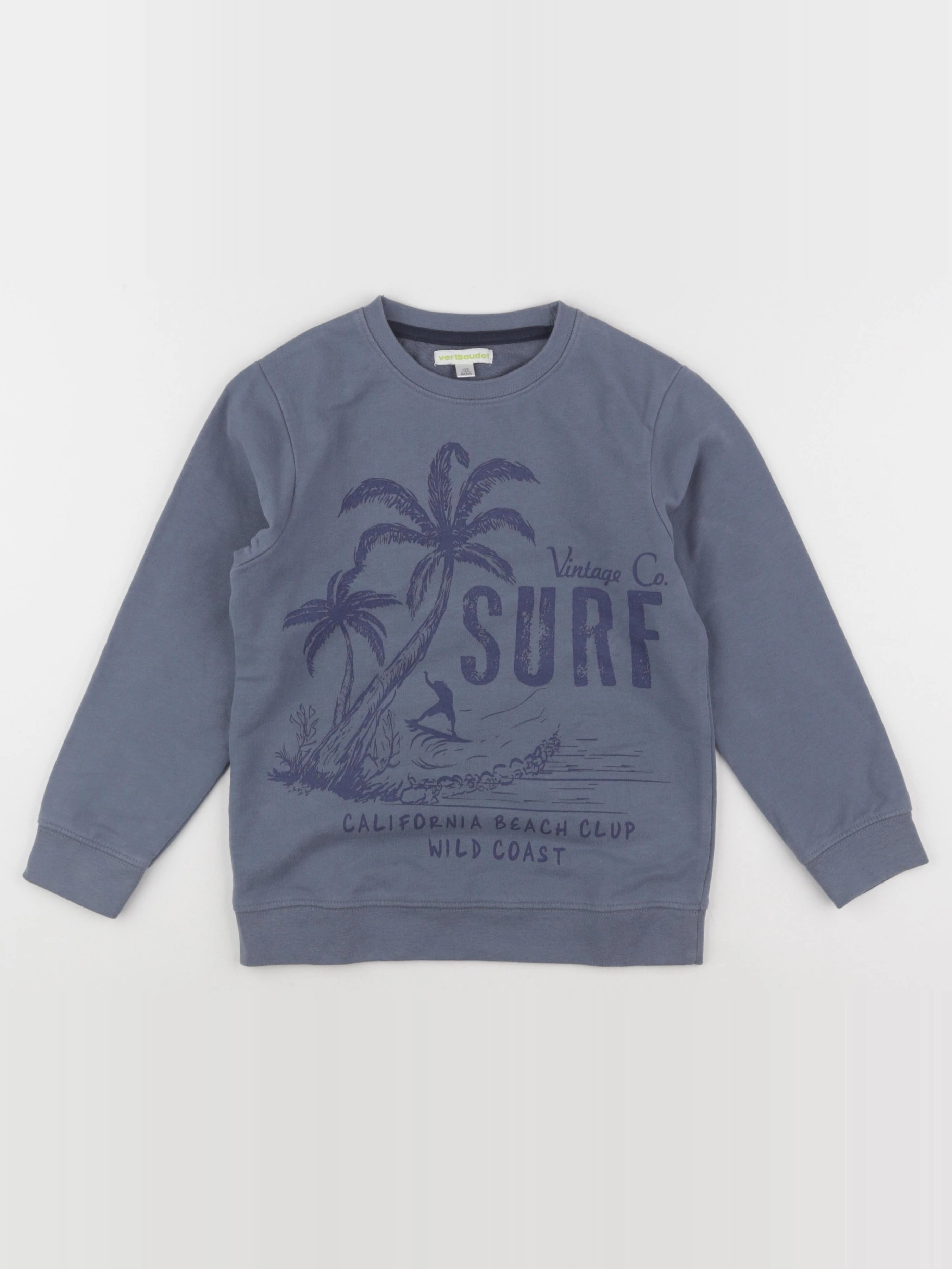 Vertbaudet - sweat bleu - 8 ans