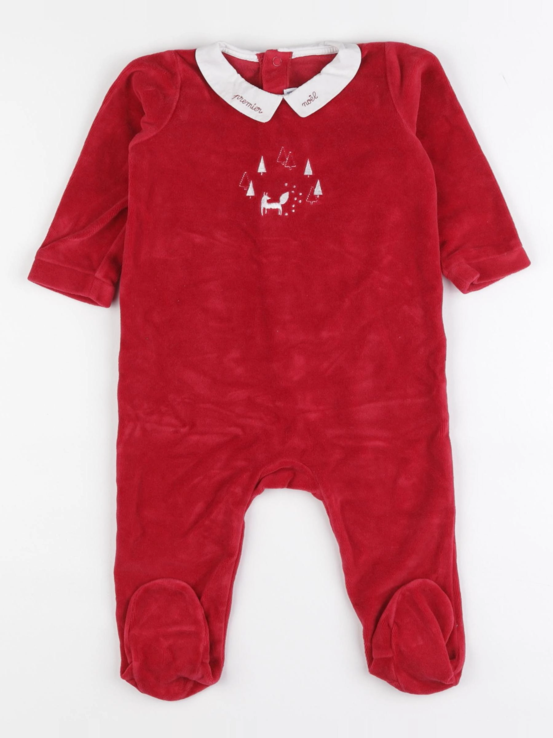 Jacadi - pyjama velours rouge - 12 mois