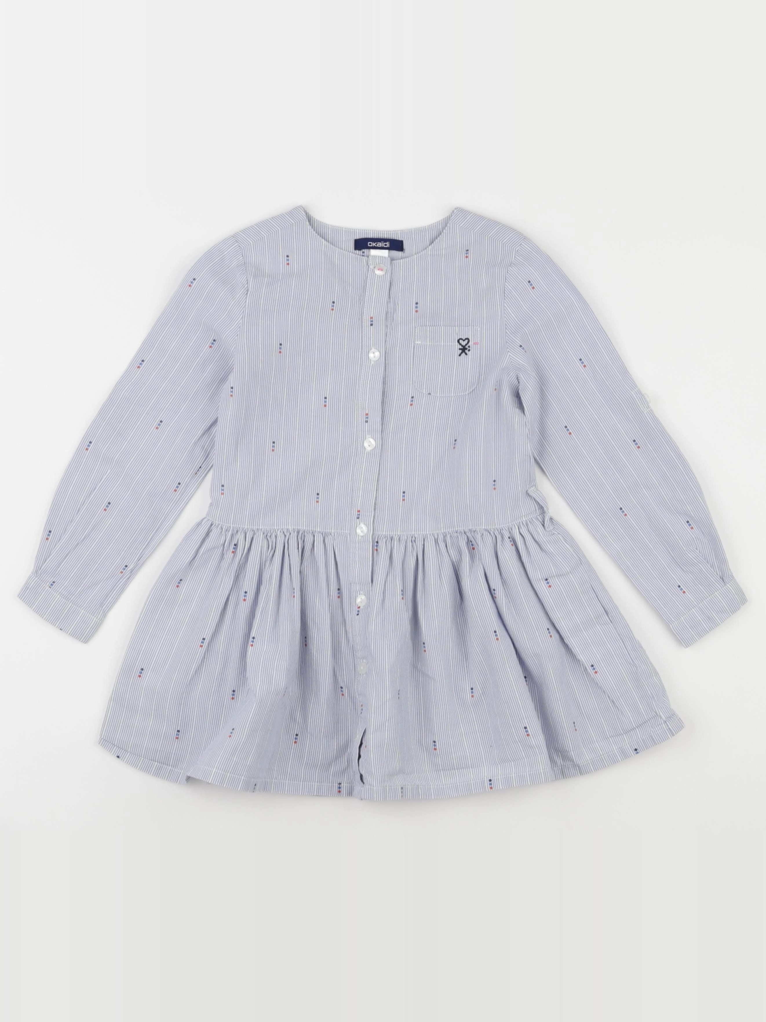 Okaidi - robe blanc, bleu - 4 ans