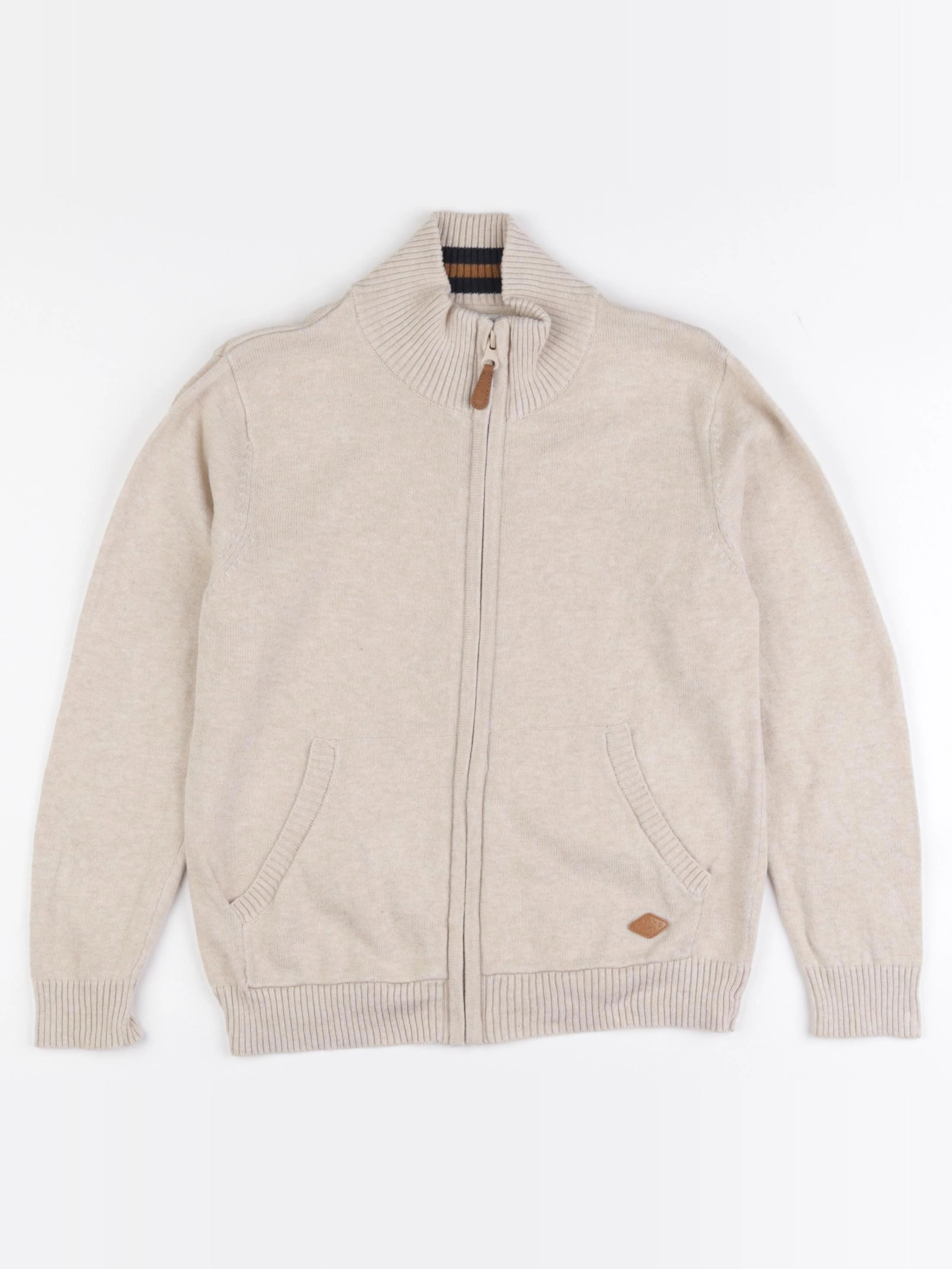 Vertbaudet - gilet beige - 8 ans