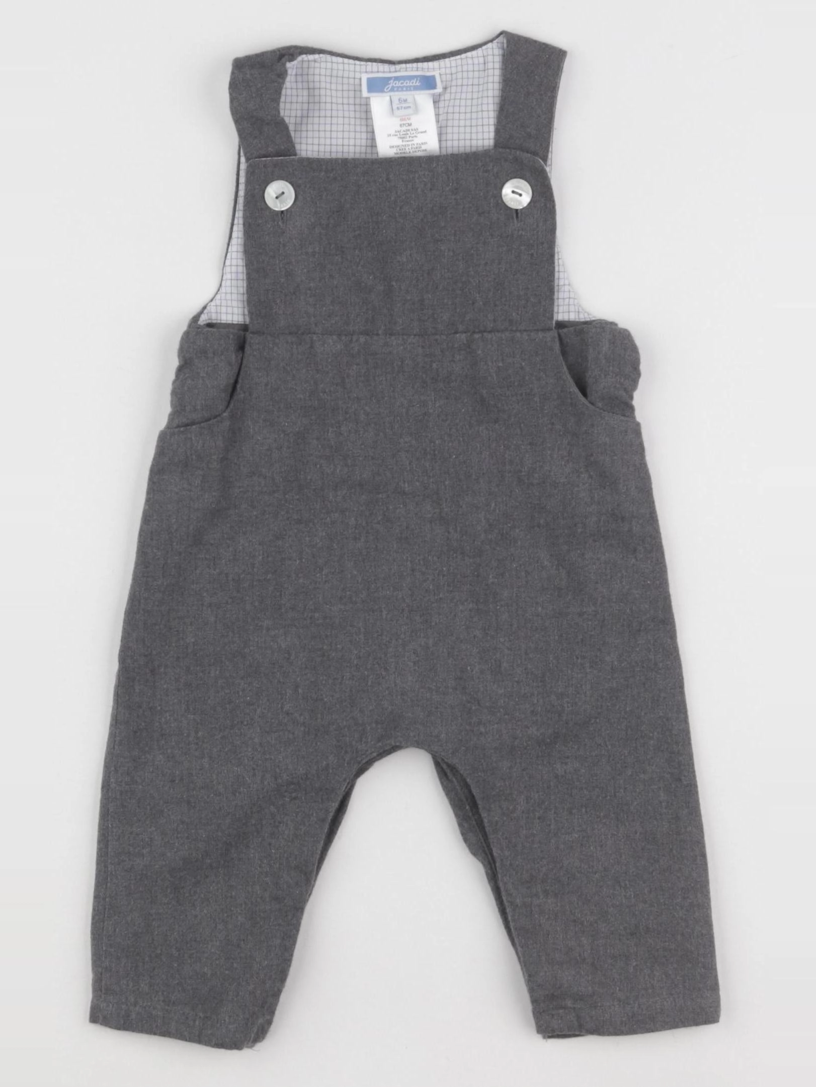 Jacadi - salopette gris - 6 mois