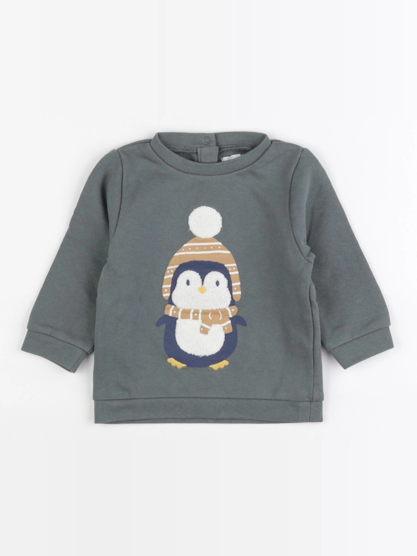 Vertbaudet - sweat vert - 9 mois