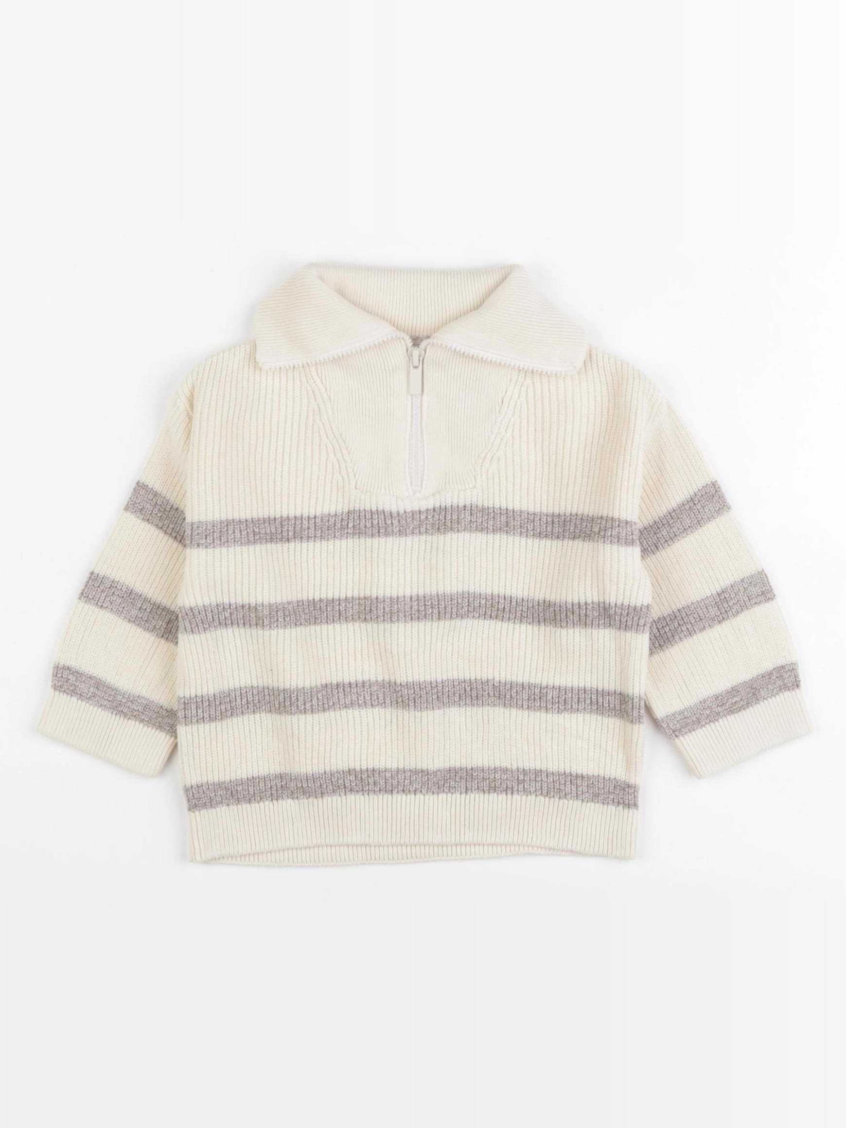 Vertbaudet - pull beige - 9 mois