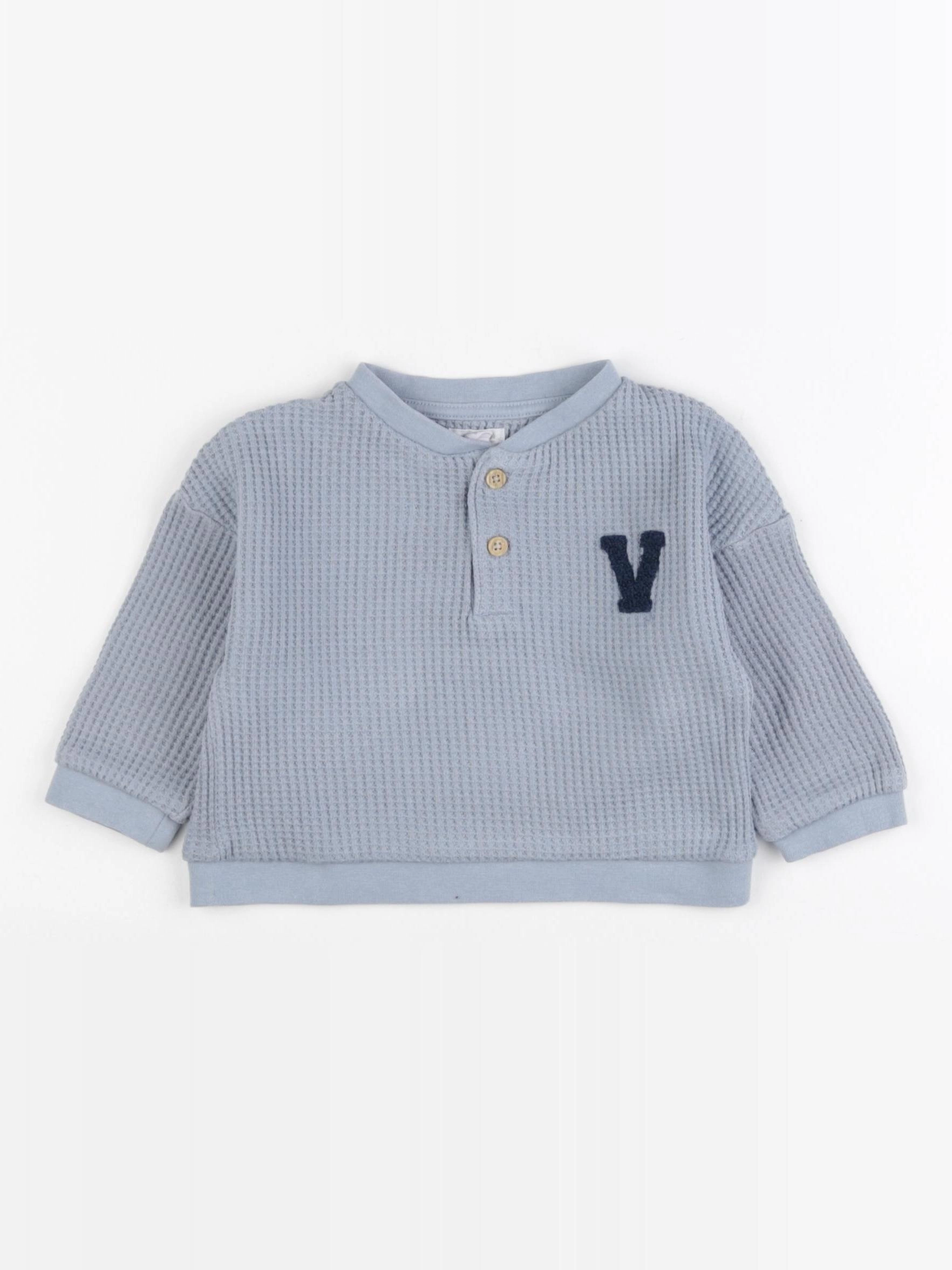 Vertbaudet - sweat bleu - 9 mois