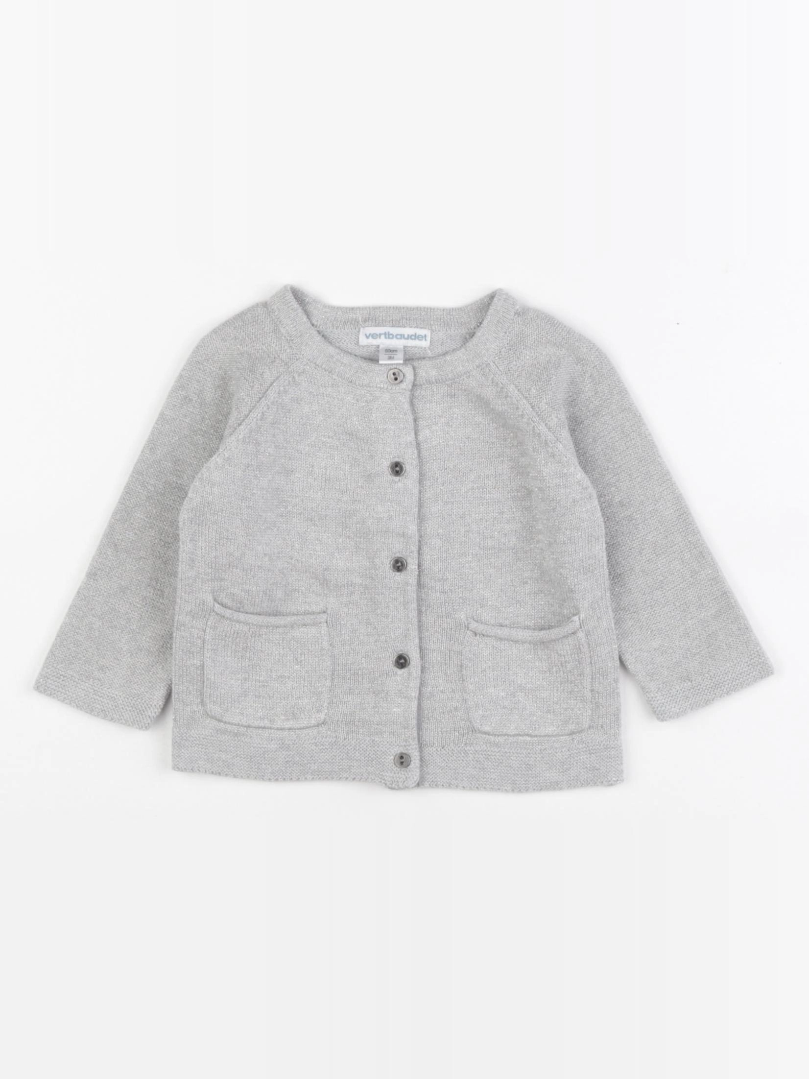 Vertbaudet - gilet argent - 3 mois