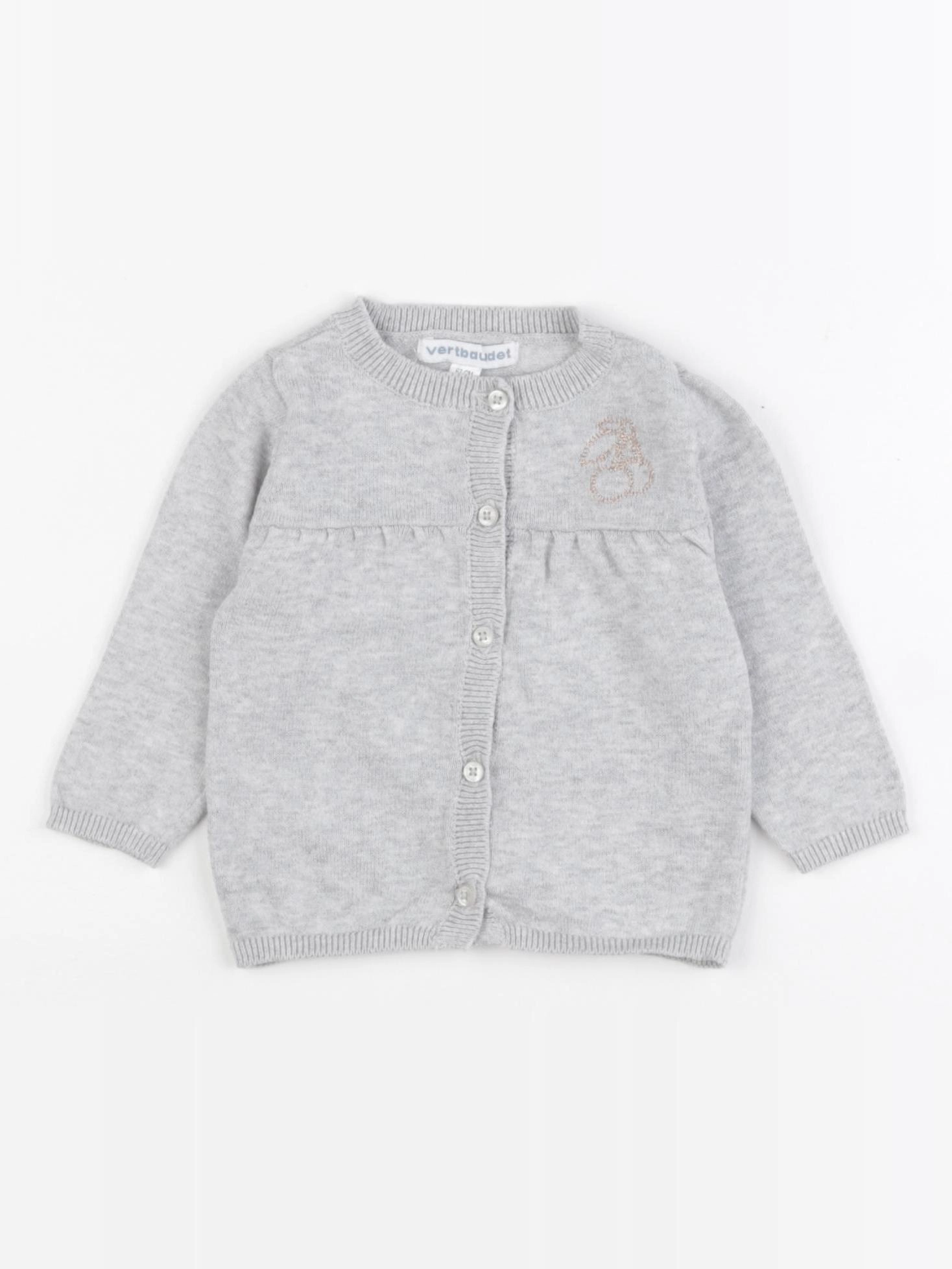 Vertbaudet - gilet gris - 6 mois