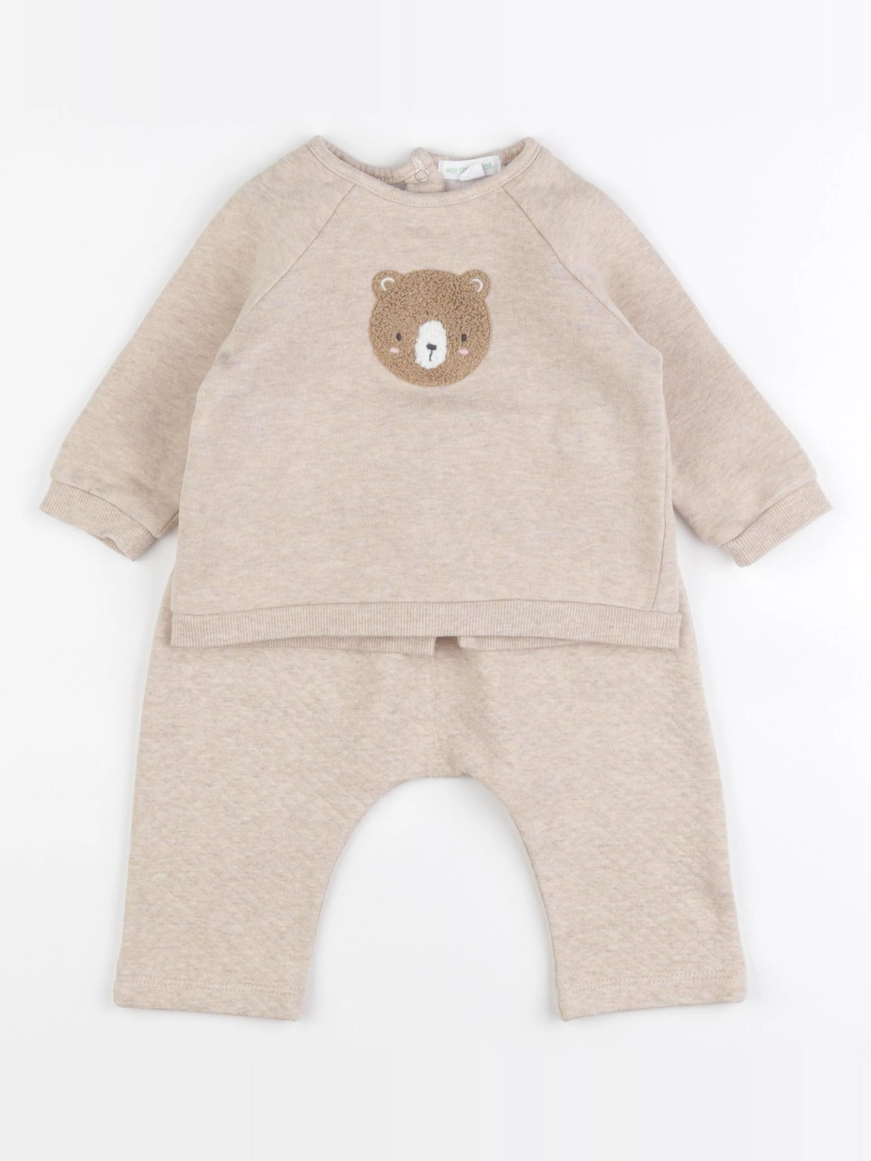 Vertbaudet - ensemble beige - 9 mois