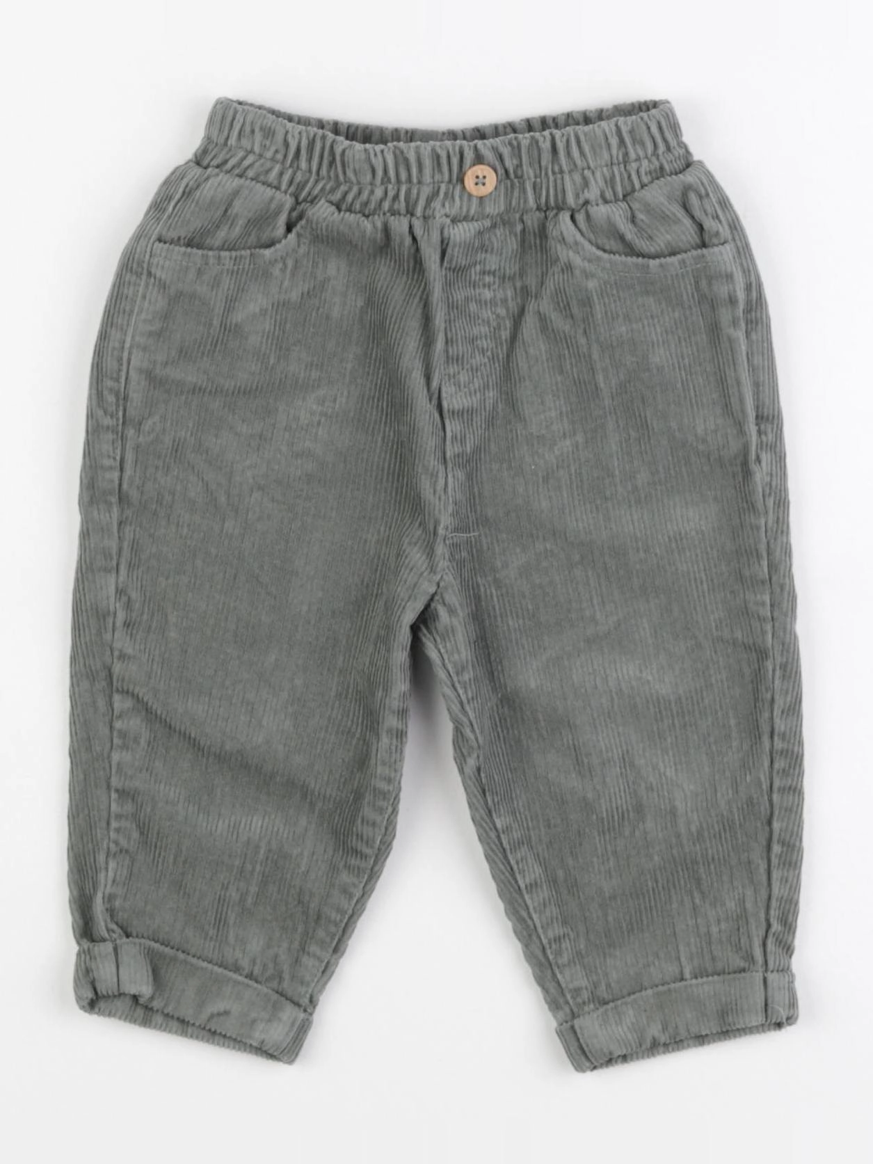 Vertbaudet - pantalon vert - 9 mois