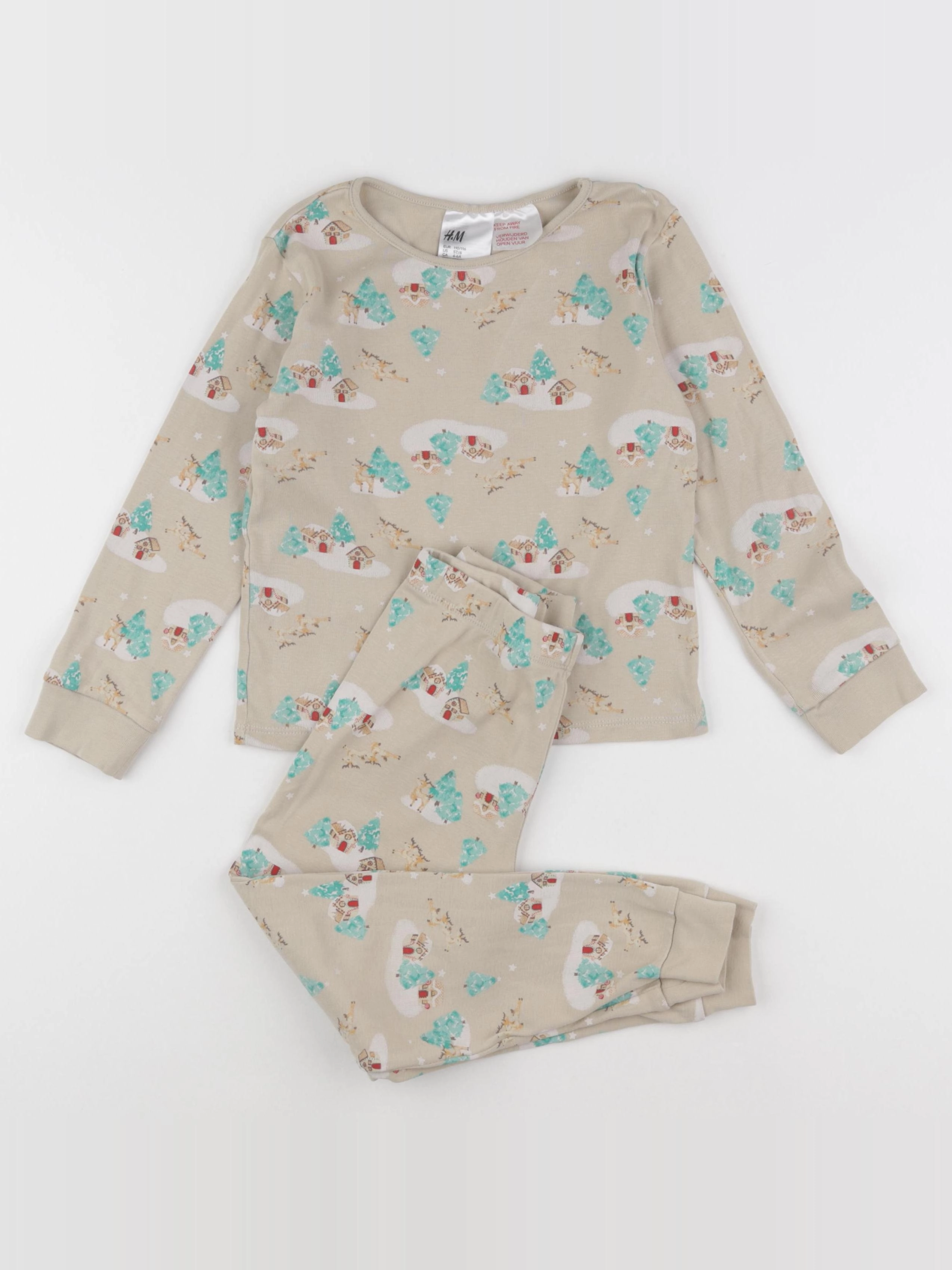 H&M - pyjama coton multicolore - 4/6 ans