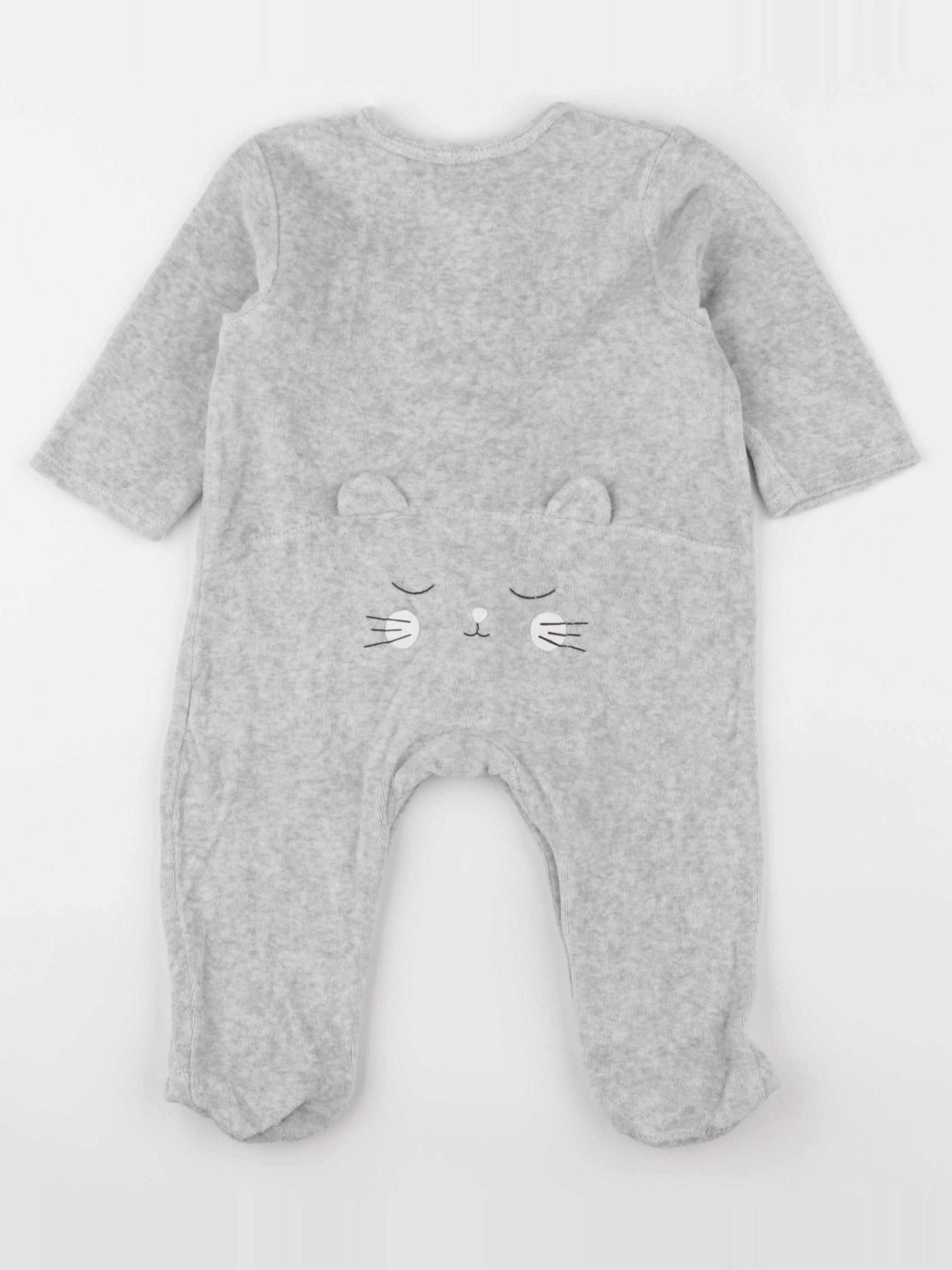 Vertbaudet - pyjama velours gris - 12 mois