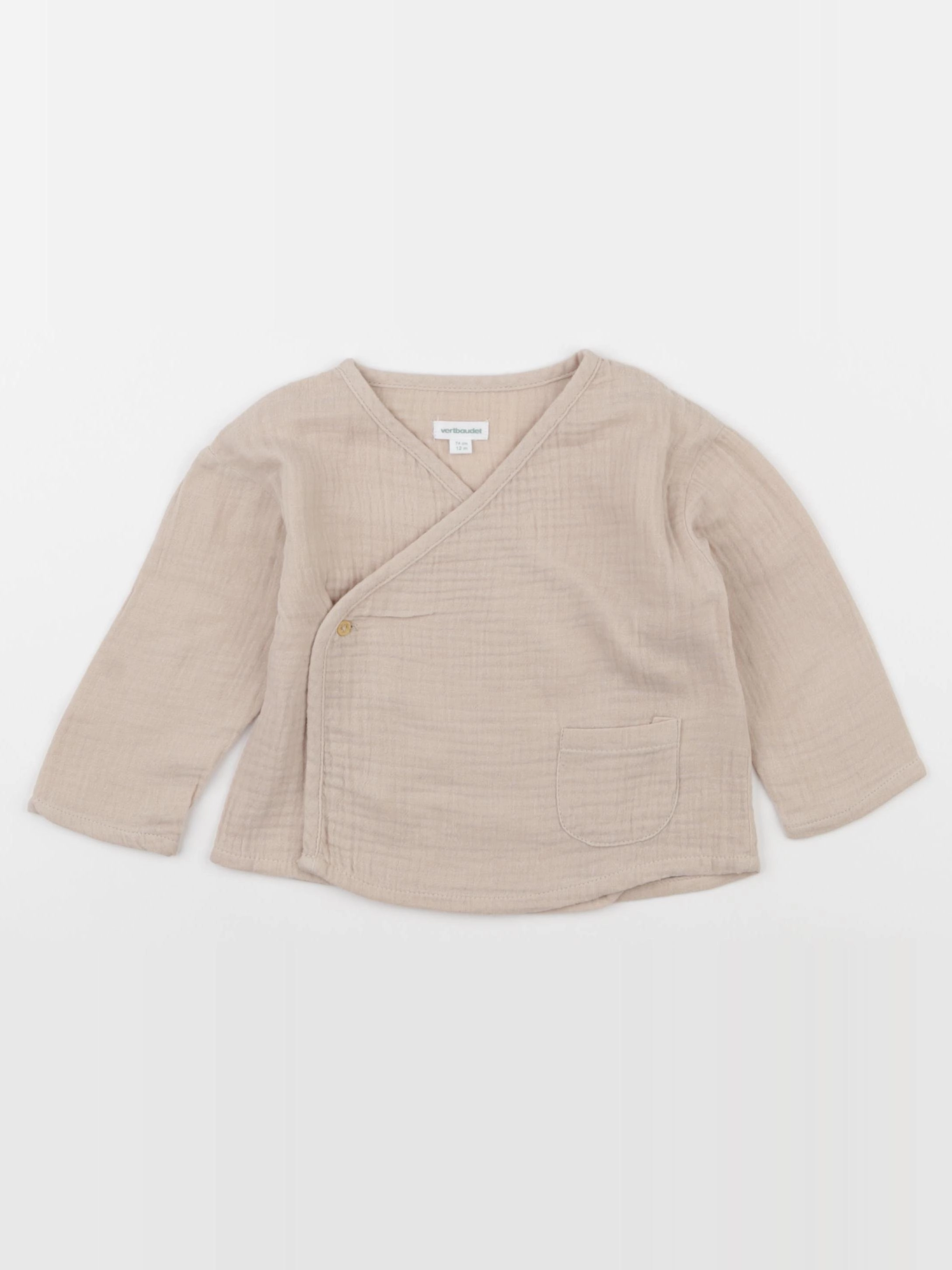 Vertbaudet - gilet beige - 12 mois