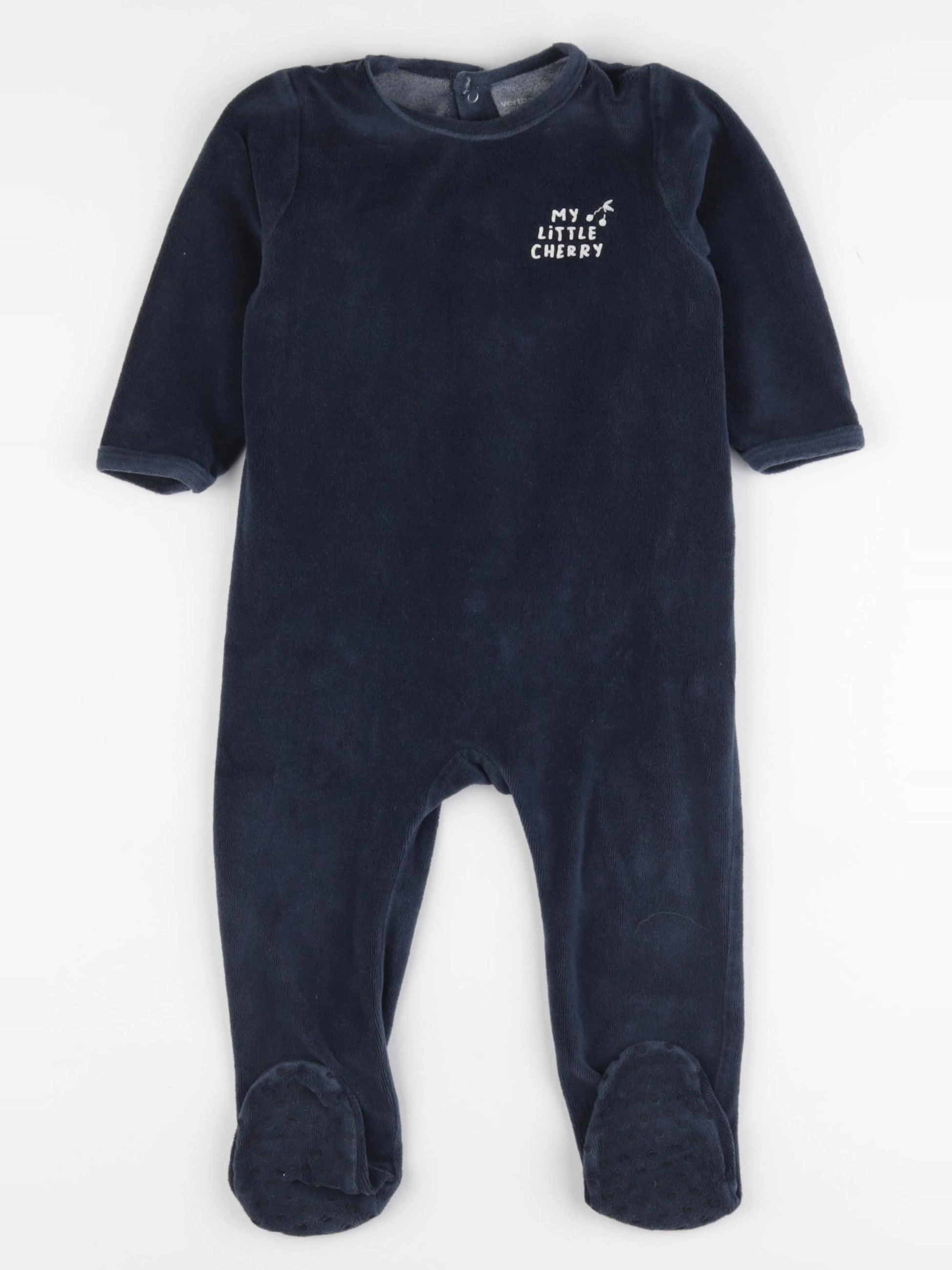 Vertbaudet - pyjama velours bleu - 18 mois