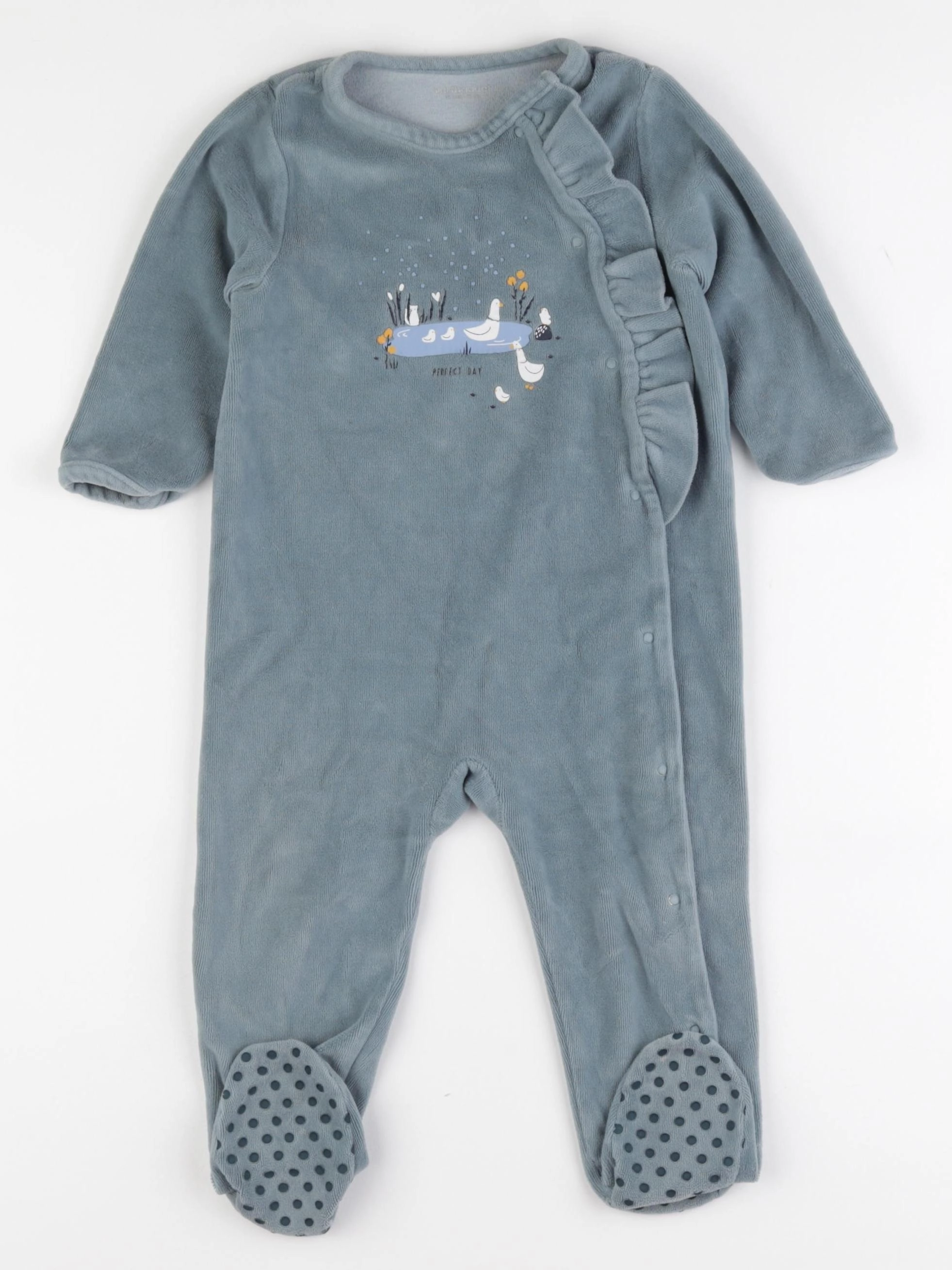 Vertbaudet - pyjama velours vert - 18 mois
