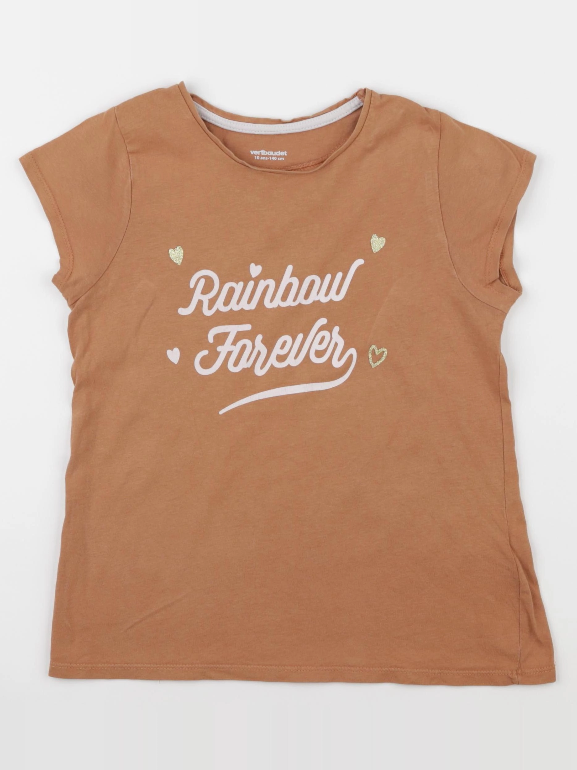 Vertbaudet - tee-shirt marron - 10 ans