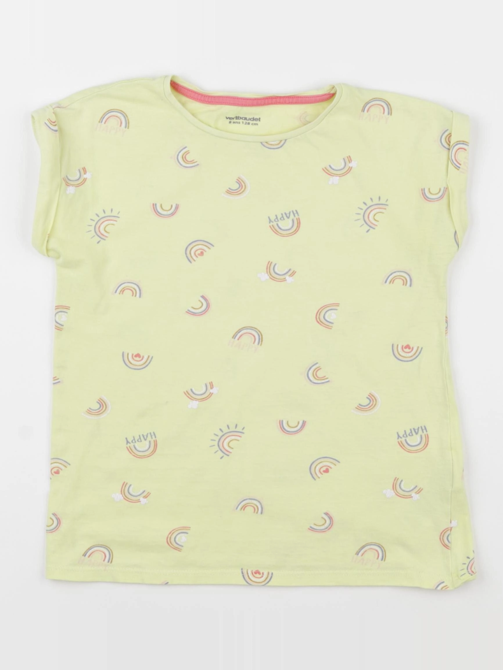 Vertbaudet - tee-shirt jaune - 8 ans