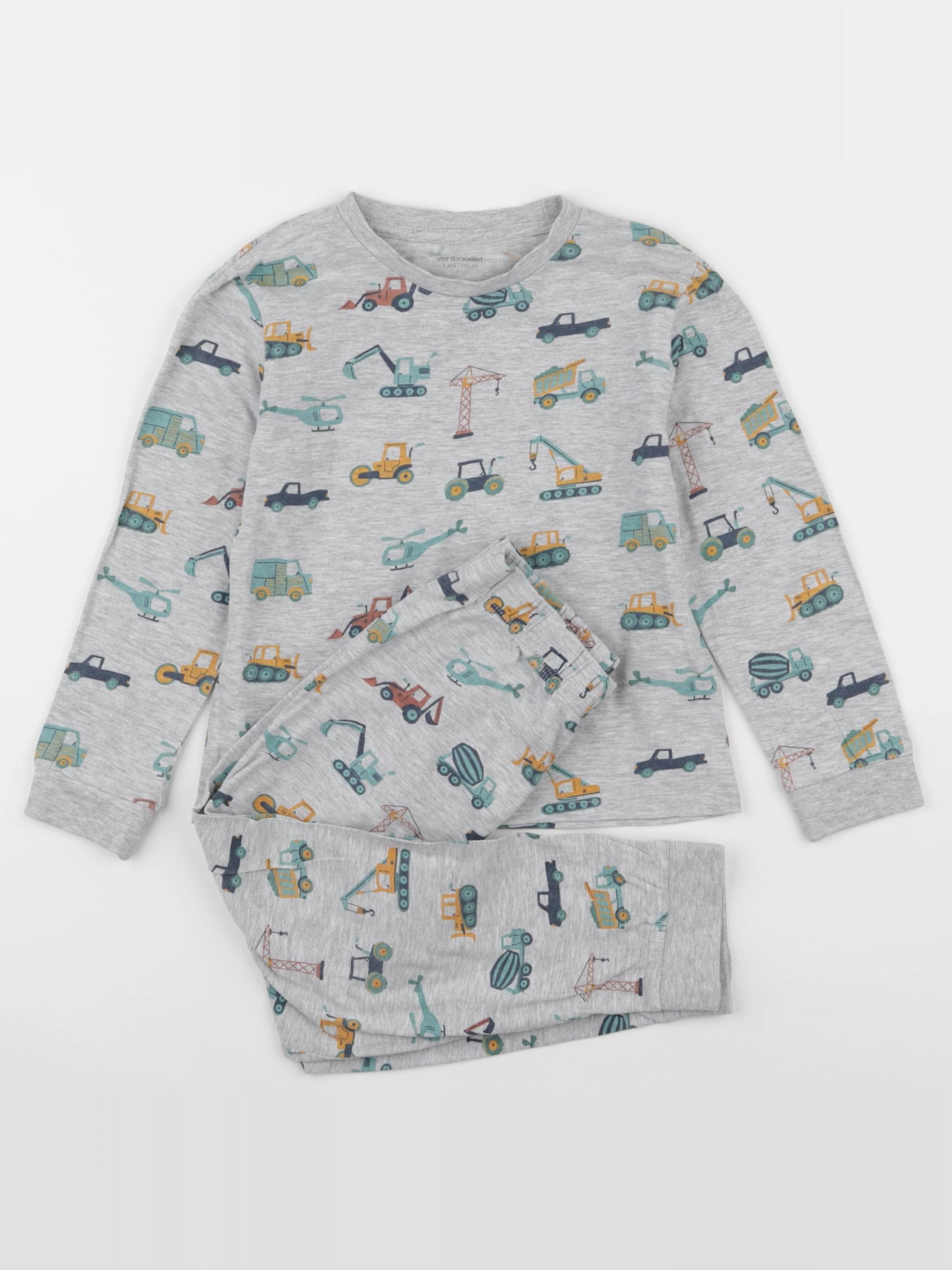 Vertbaudet - pyjama coton gris - 5 ans
