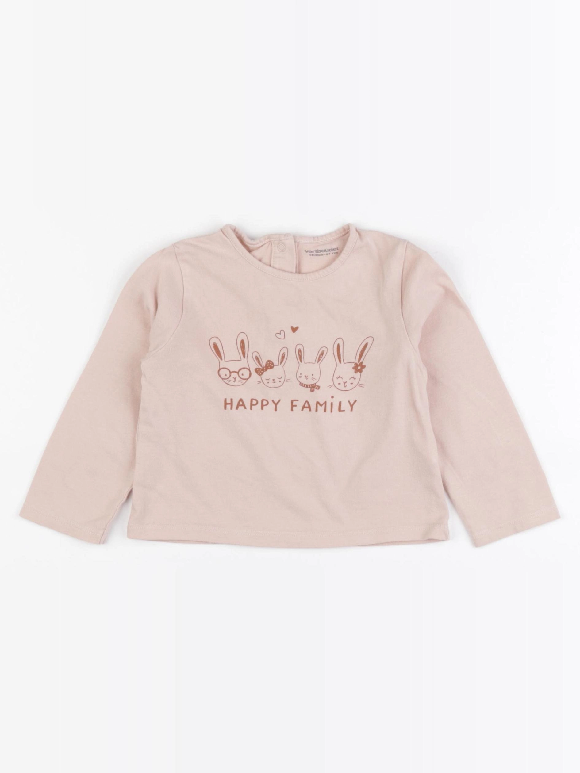 Vertbaudet - tee-shirt rose - 18 mois