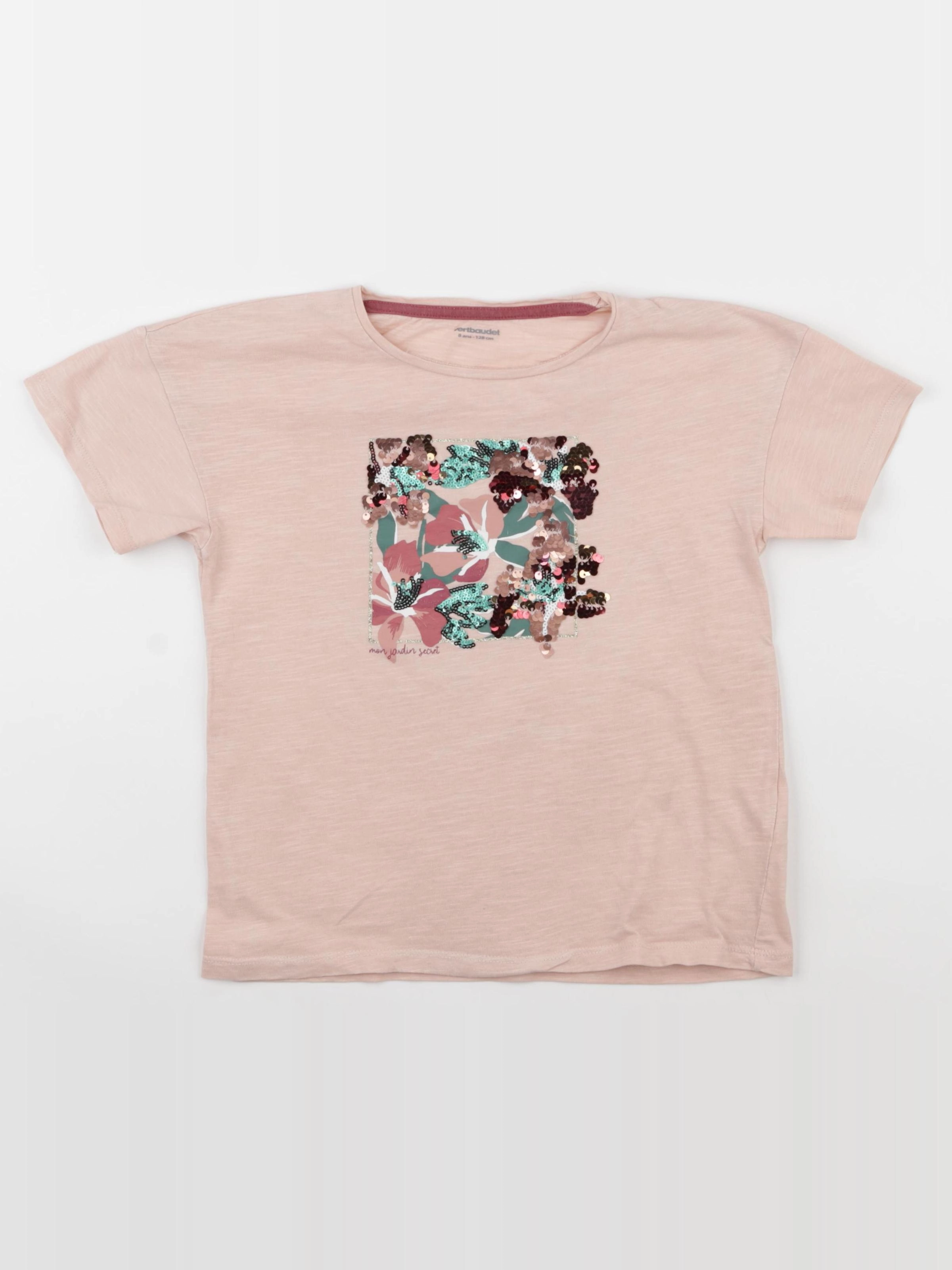 Vertbaudet - tee-shirt rose - 8 ans