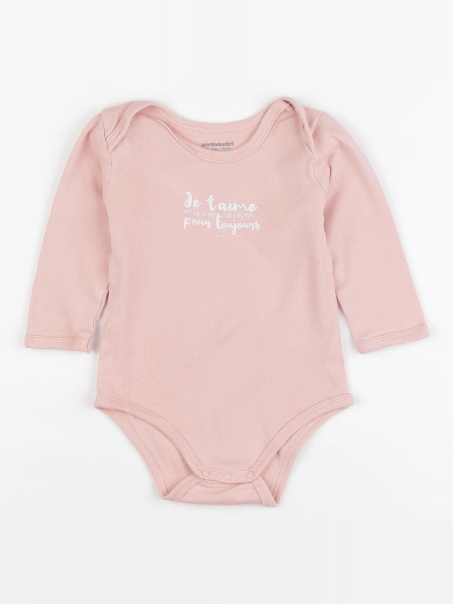 Vertbaudet - body rose - 12 mois