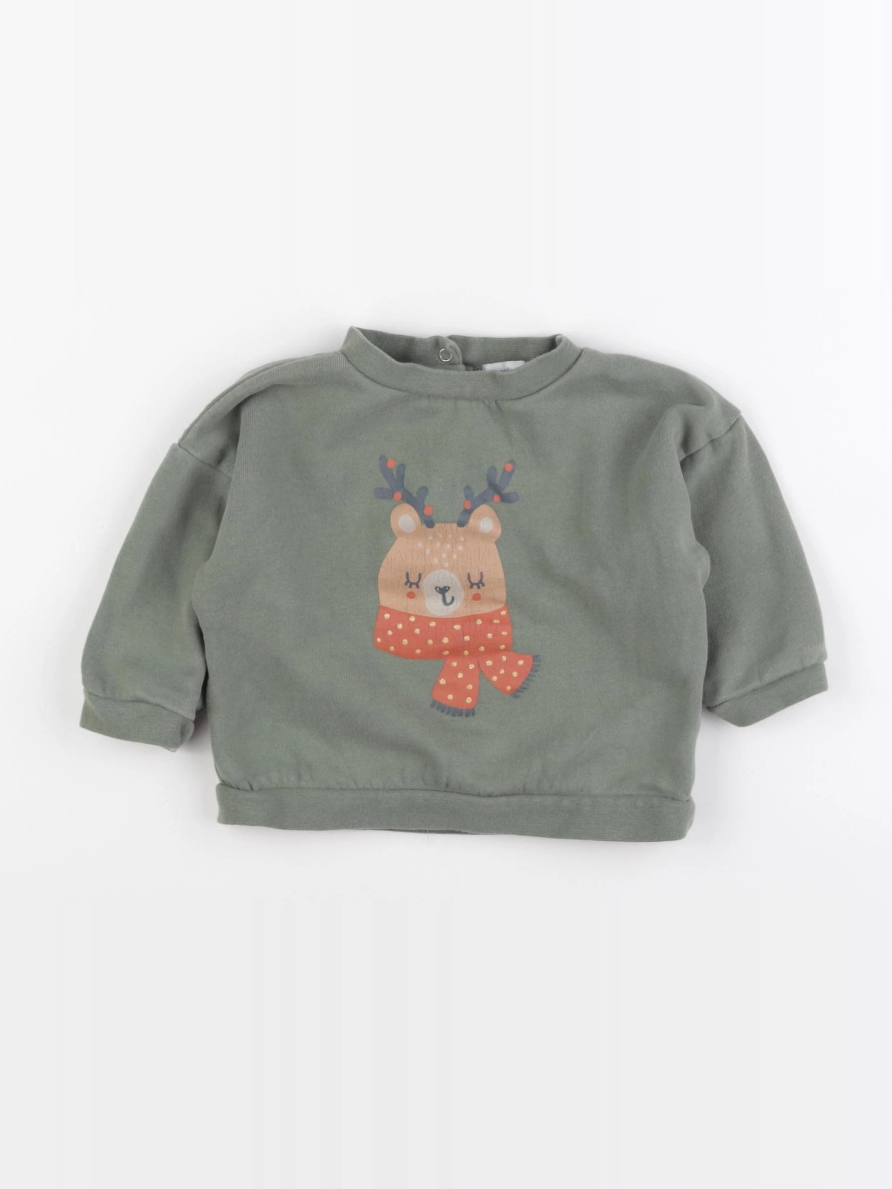 Vertbaudet - sweat vert - 12 mois