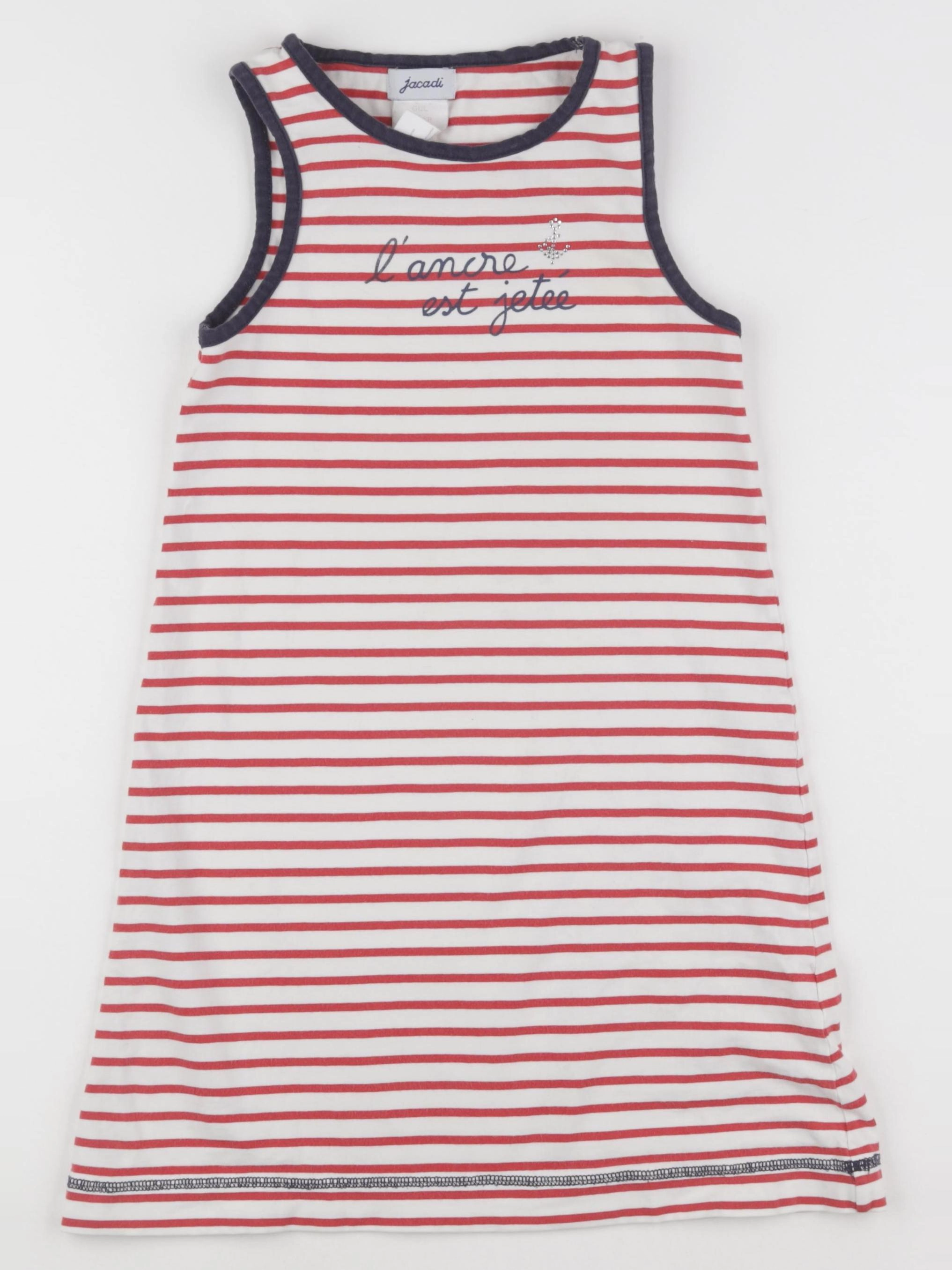 Jacadi - chemise de nuit coton blanc, rouge - 10 ans