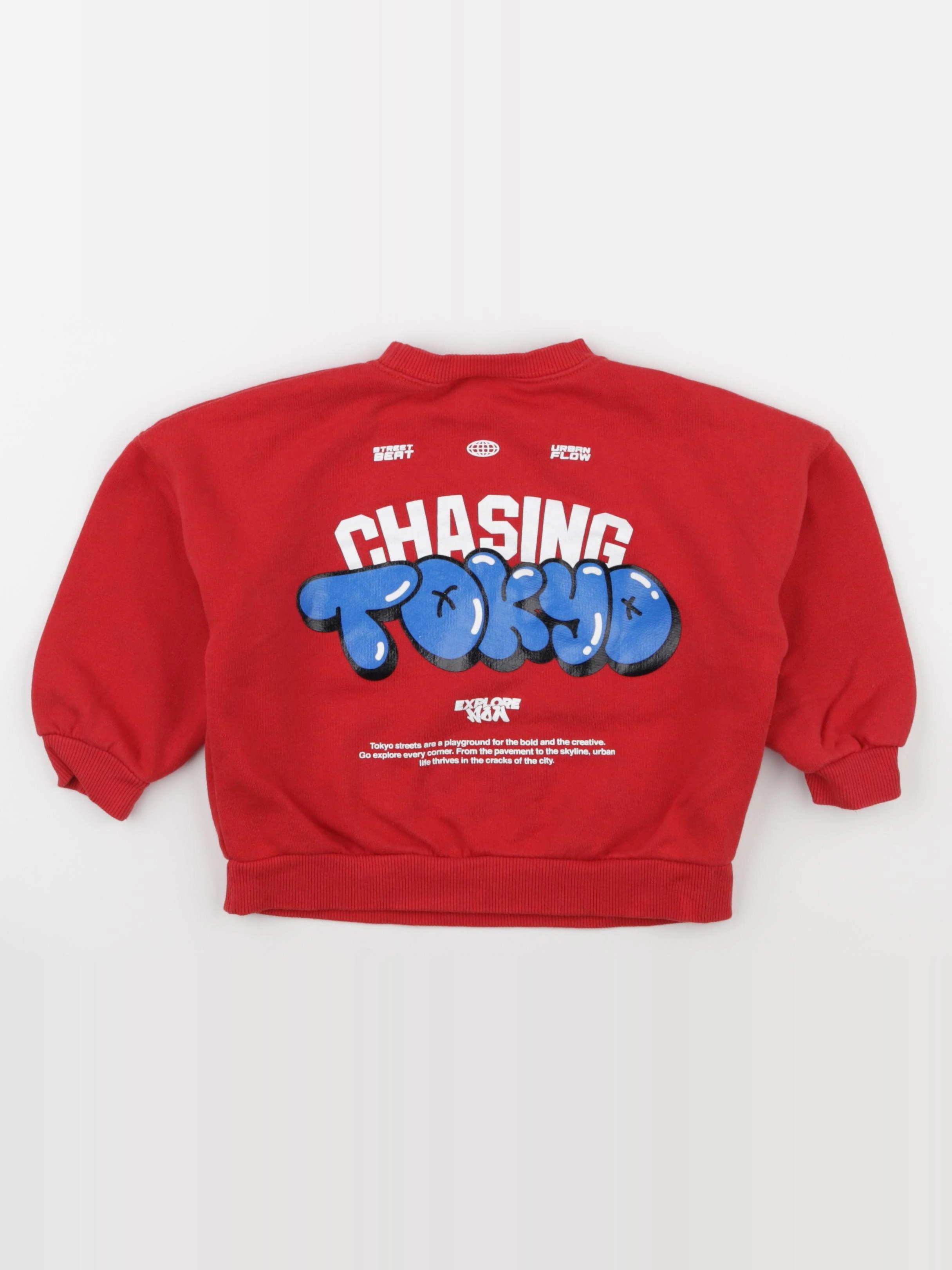 Zara - sweat imprimé au dos rouge - 4 ans