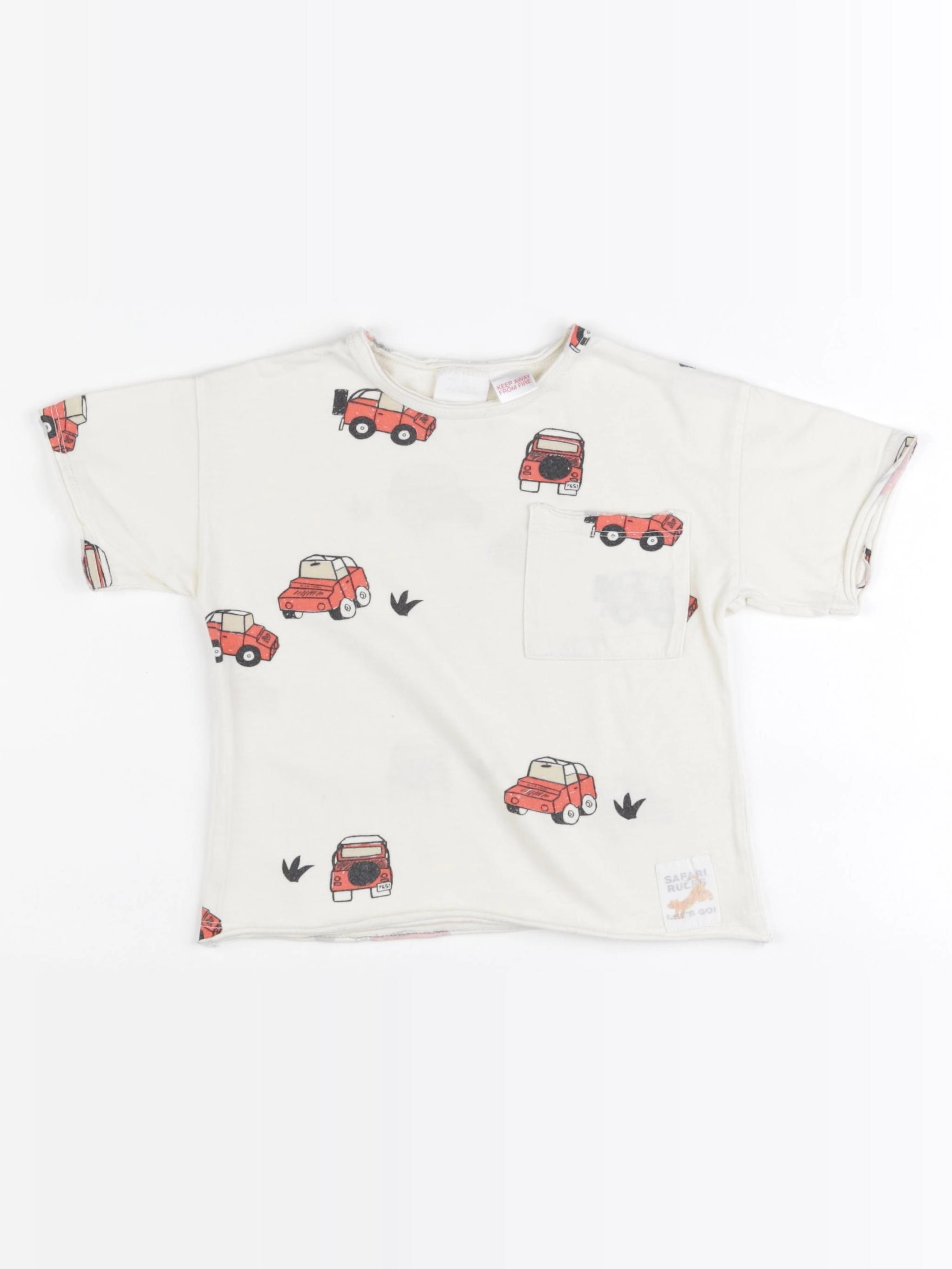 Zara - tee-shirt beige - 2/3 ans