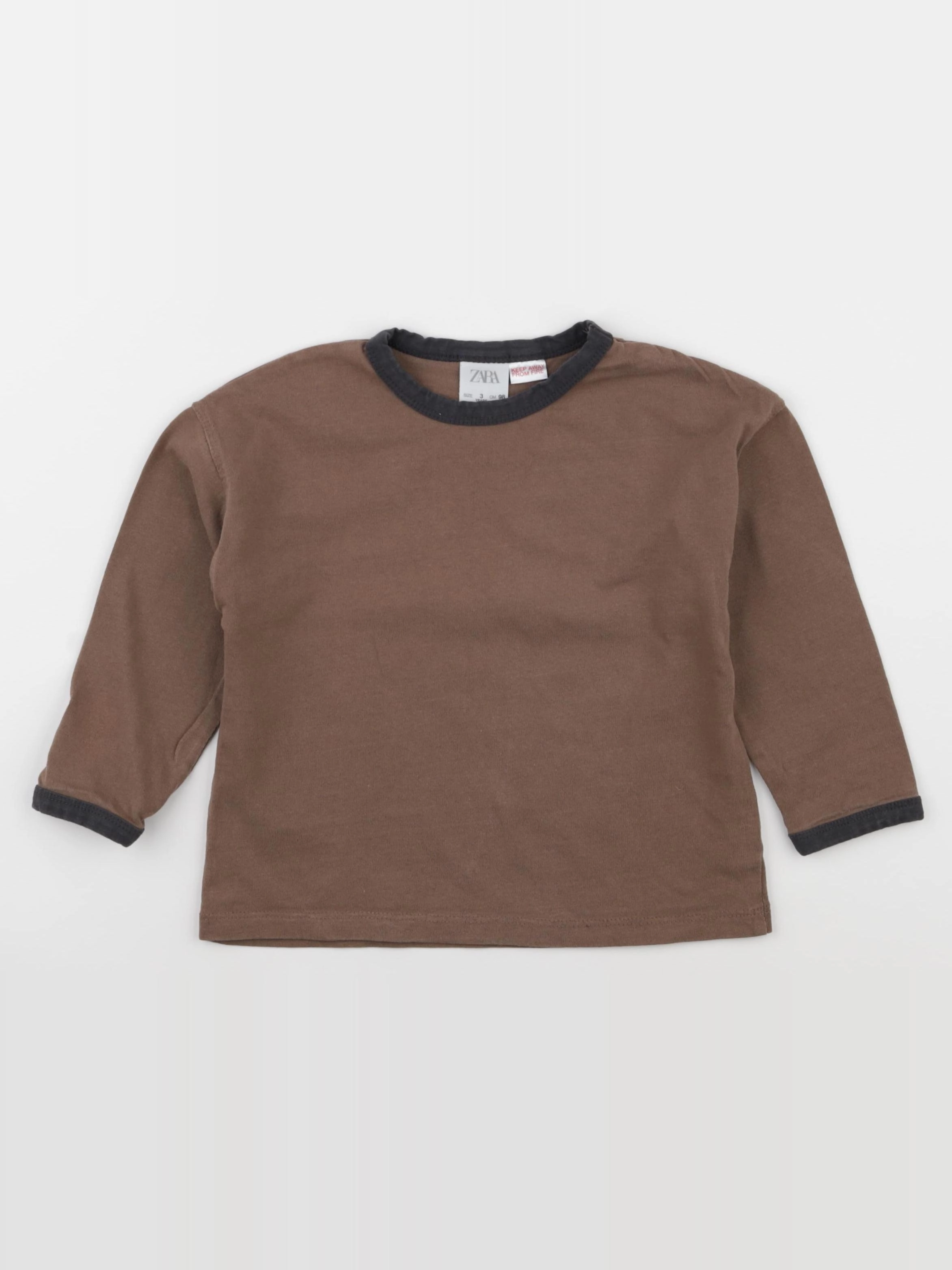 Zara - tee-shirt marron - 3 ans