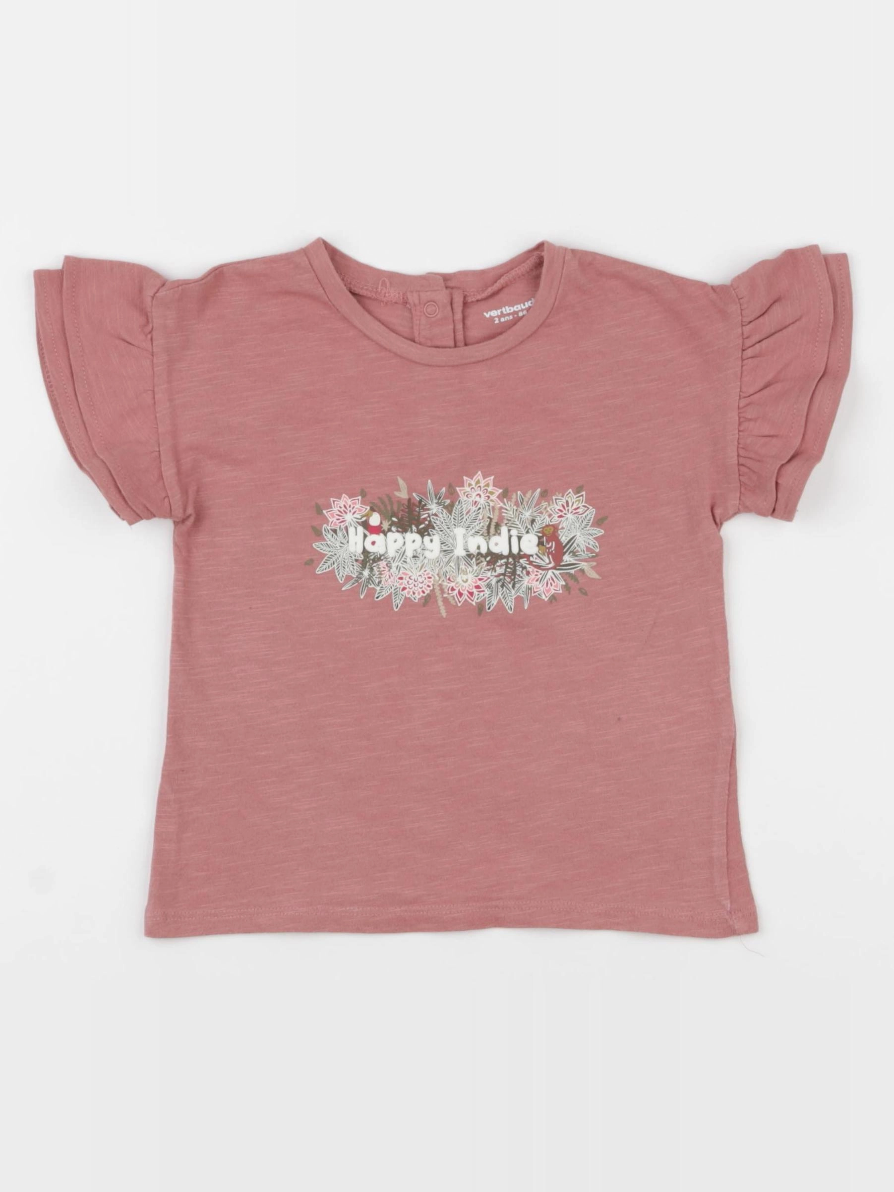 Vertbaudet - tee-shirt rose - 2 ans
