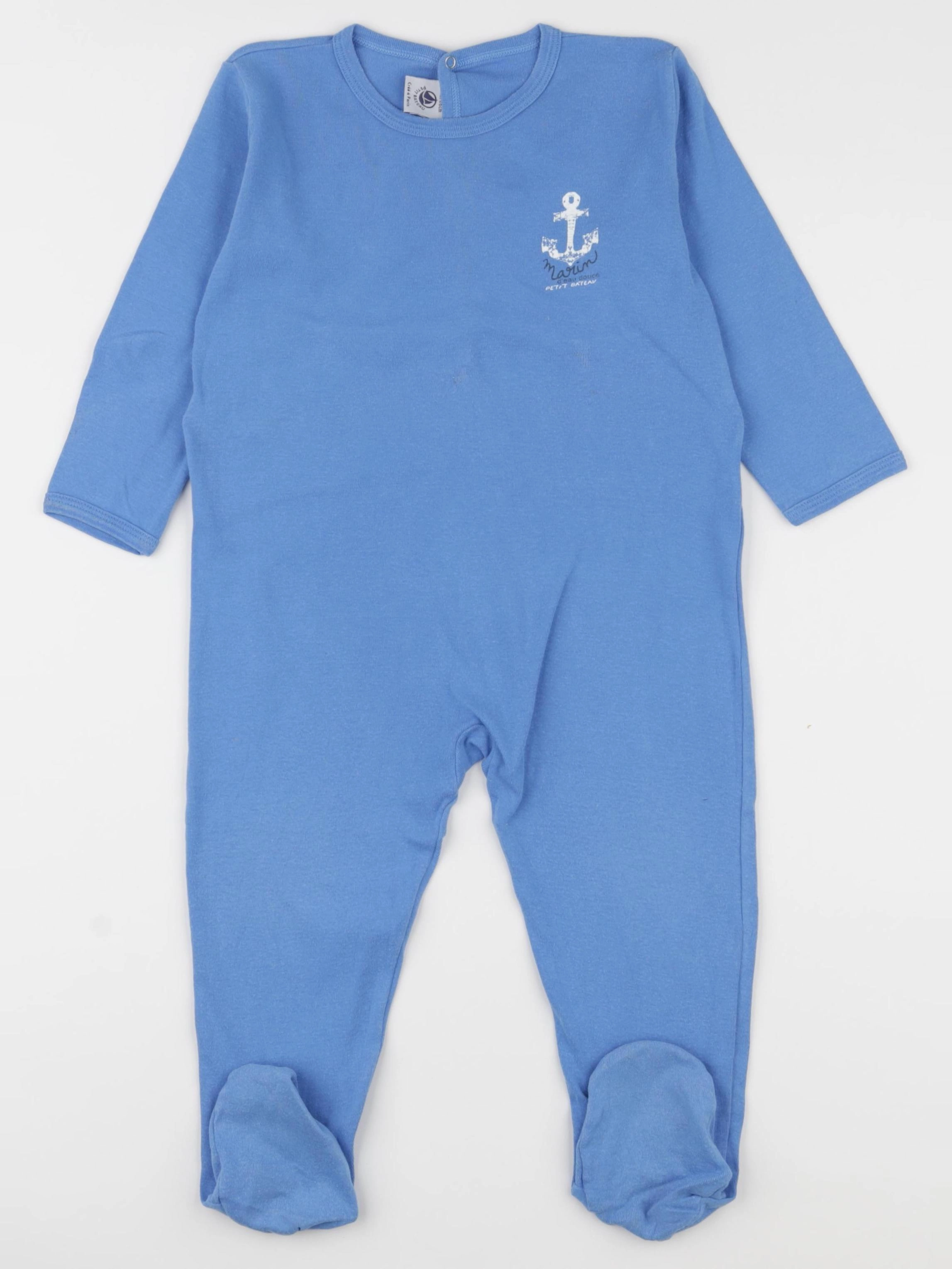 Petit Bateau - pyjama coton bleu - 24 mois
