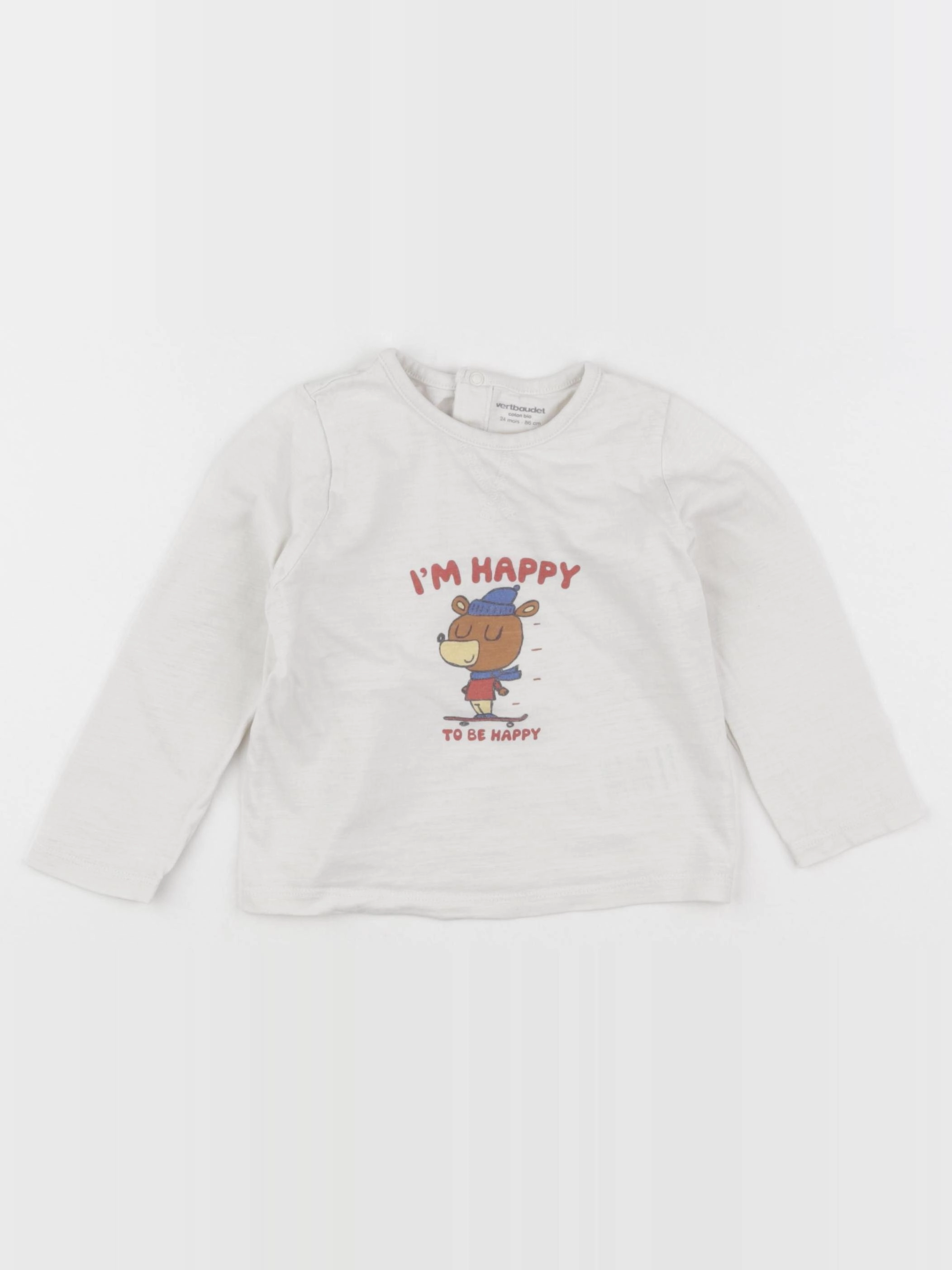 Vertbaudet - tee-shirt blanc - 24 mois