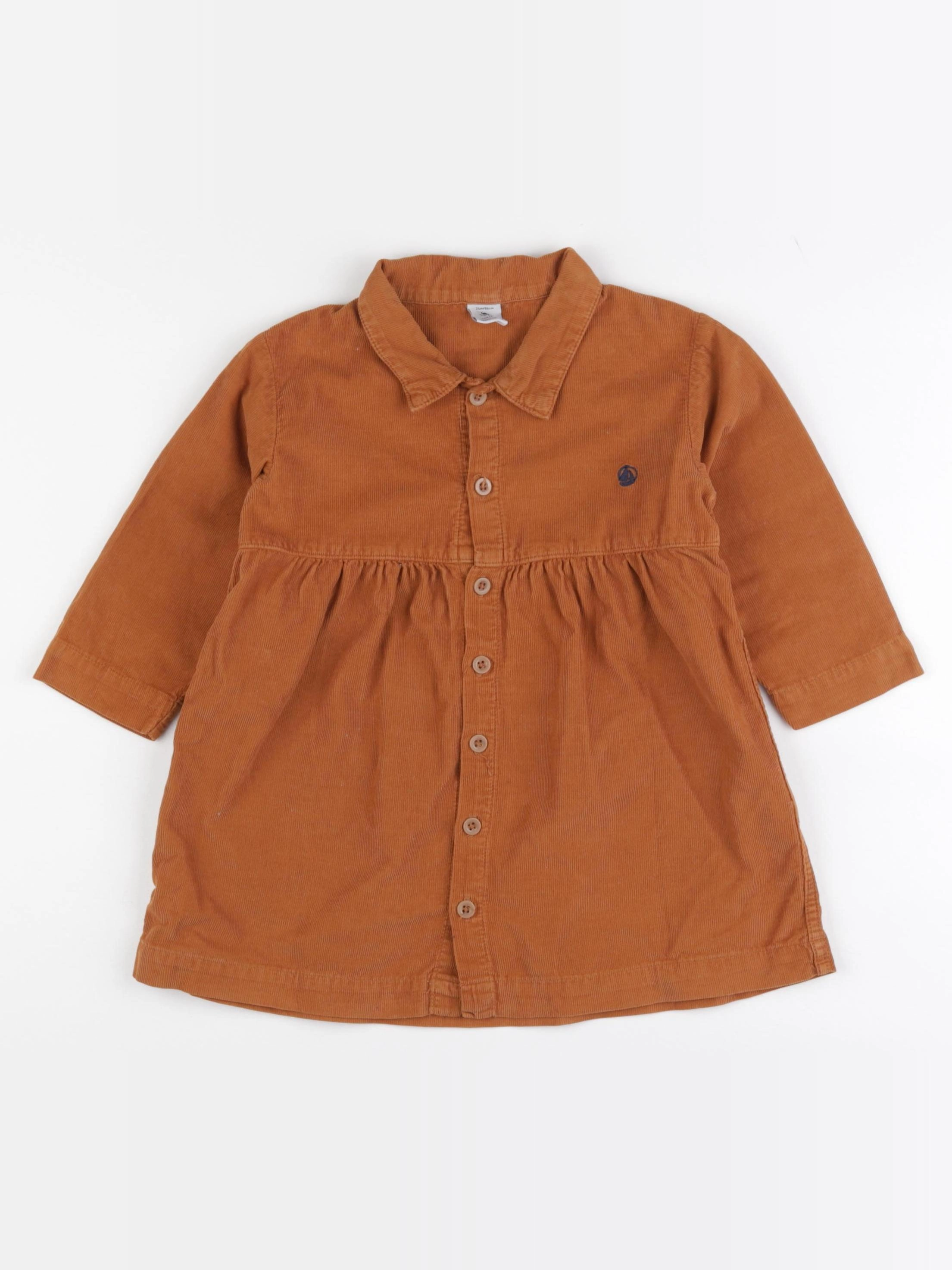 Petit Bateau - robe marron - 24 mois