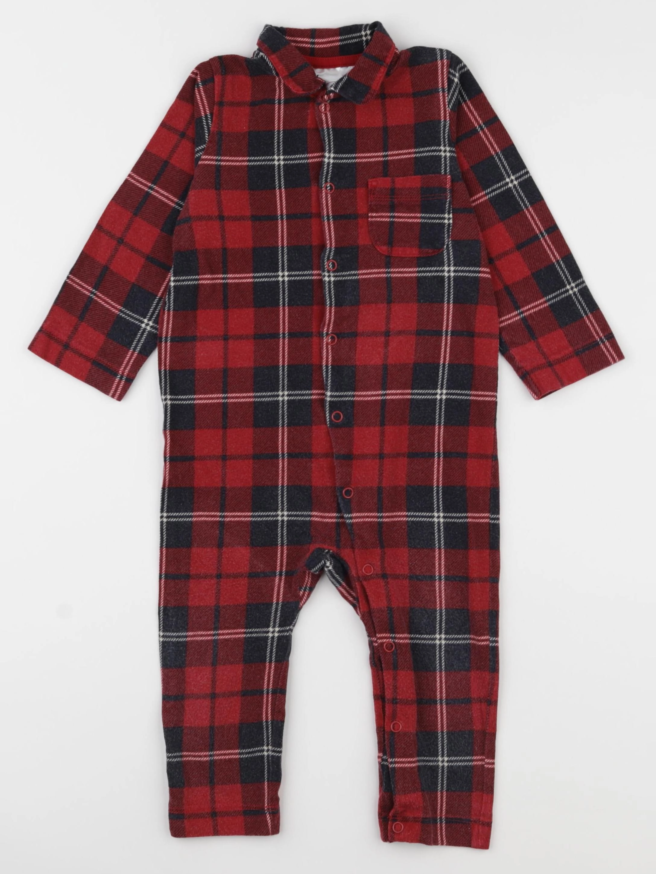 H&M - pyjama coton rouge - 12/18 mois