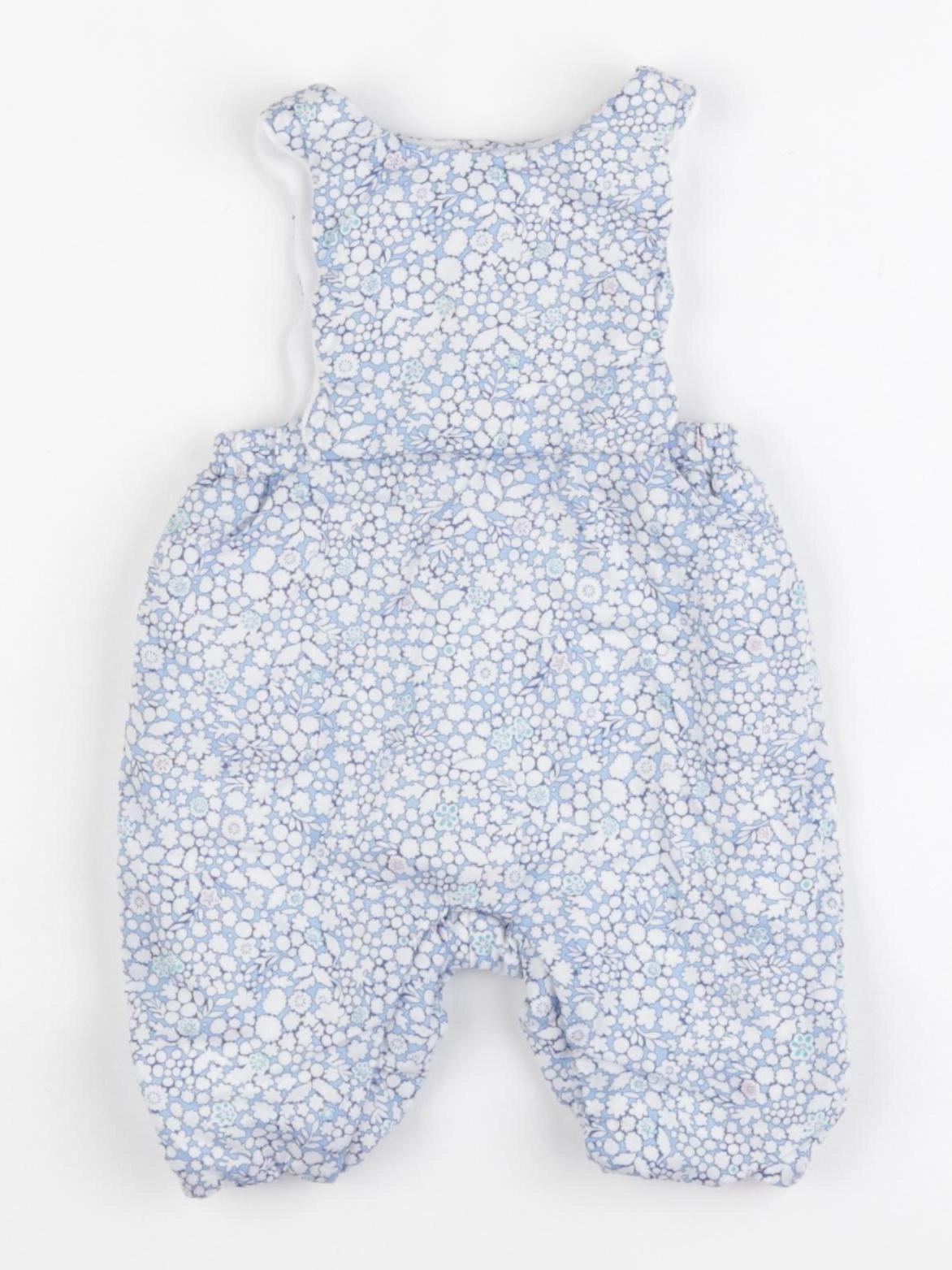Jacadi - combinaison doublé, liberty blanc, bleu - 1 mois