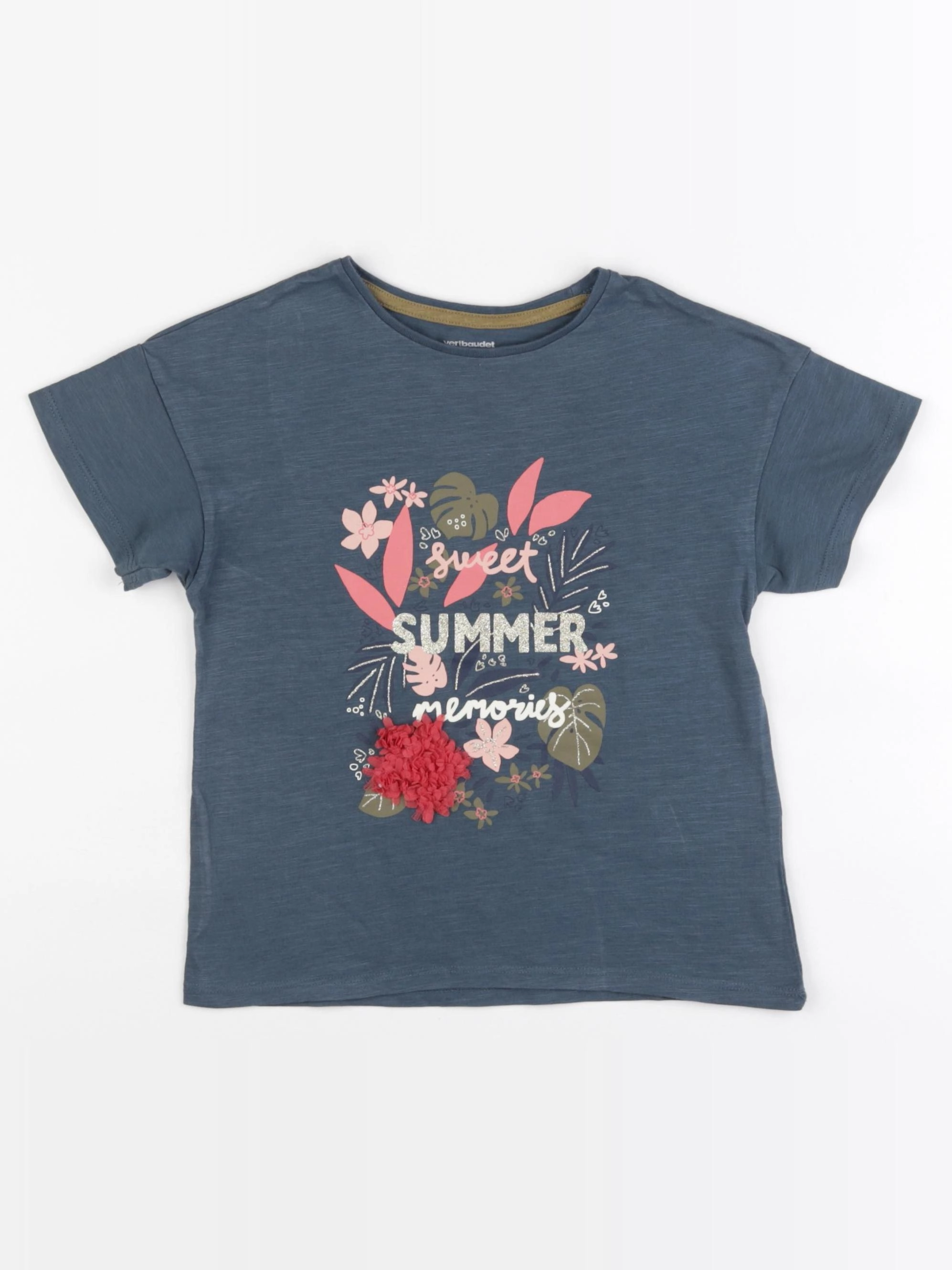 Vertbaudet - tee-shirt bleu - 6 ans