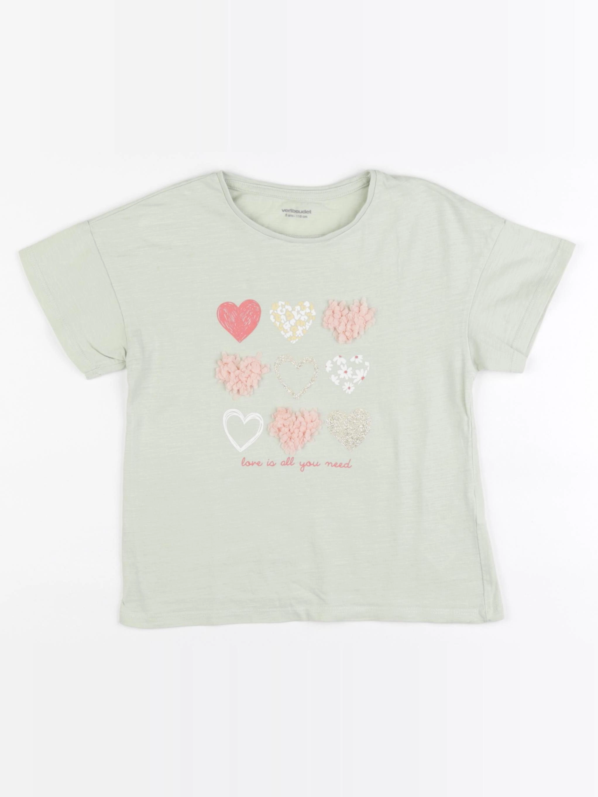 Vertbaudet - tee-shirt vert - 6 ans