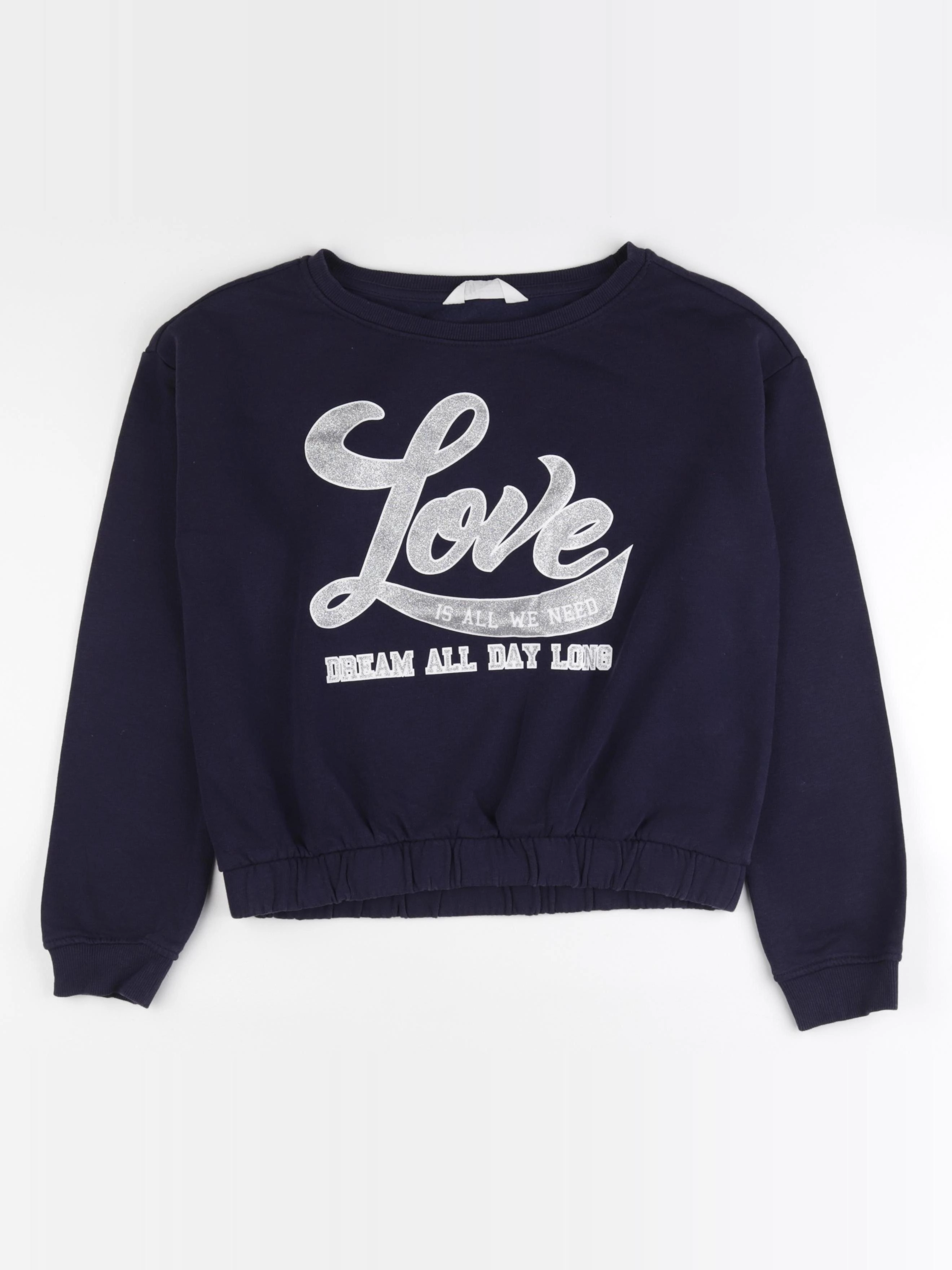 H&M - sweat bleu - 12/14 ans