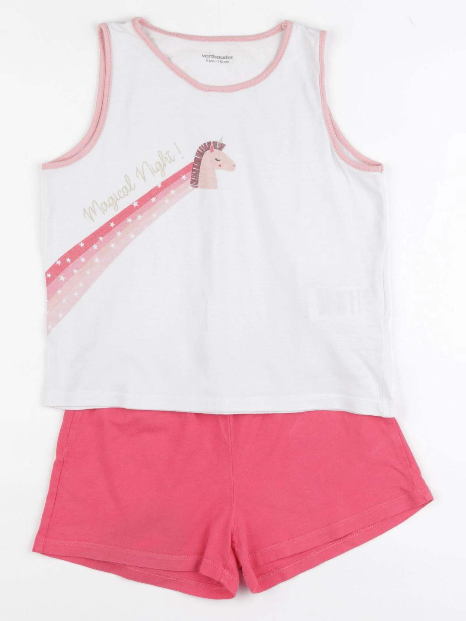 Vertbaudet - pyjama coton rose - 5 ans