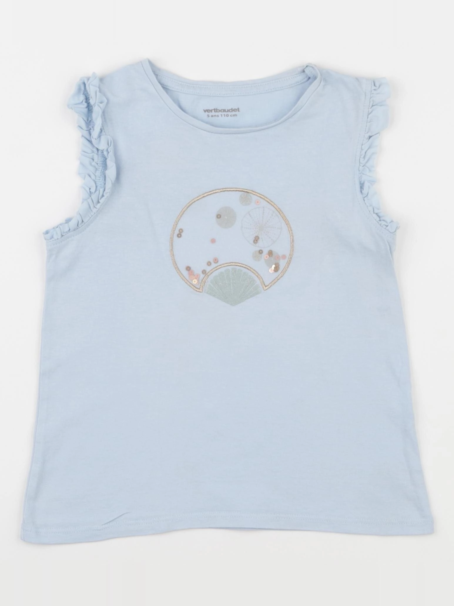Vertbaudet - débardeur bleu, or - 5 ans