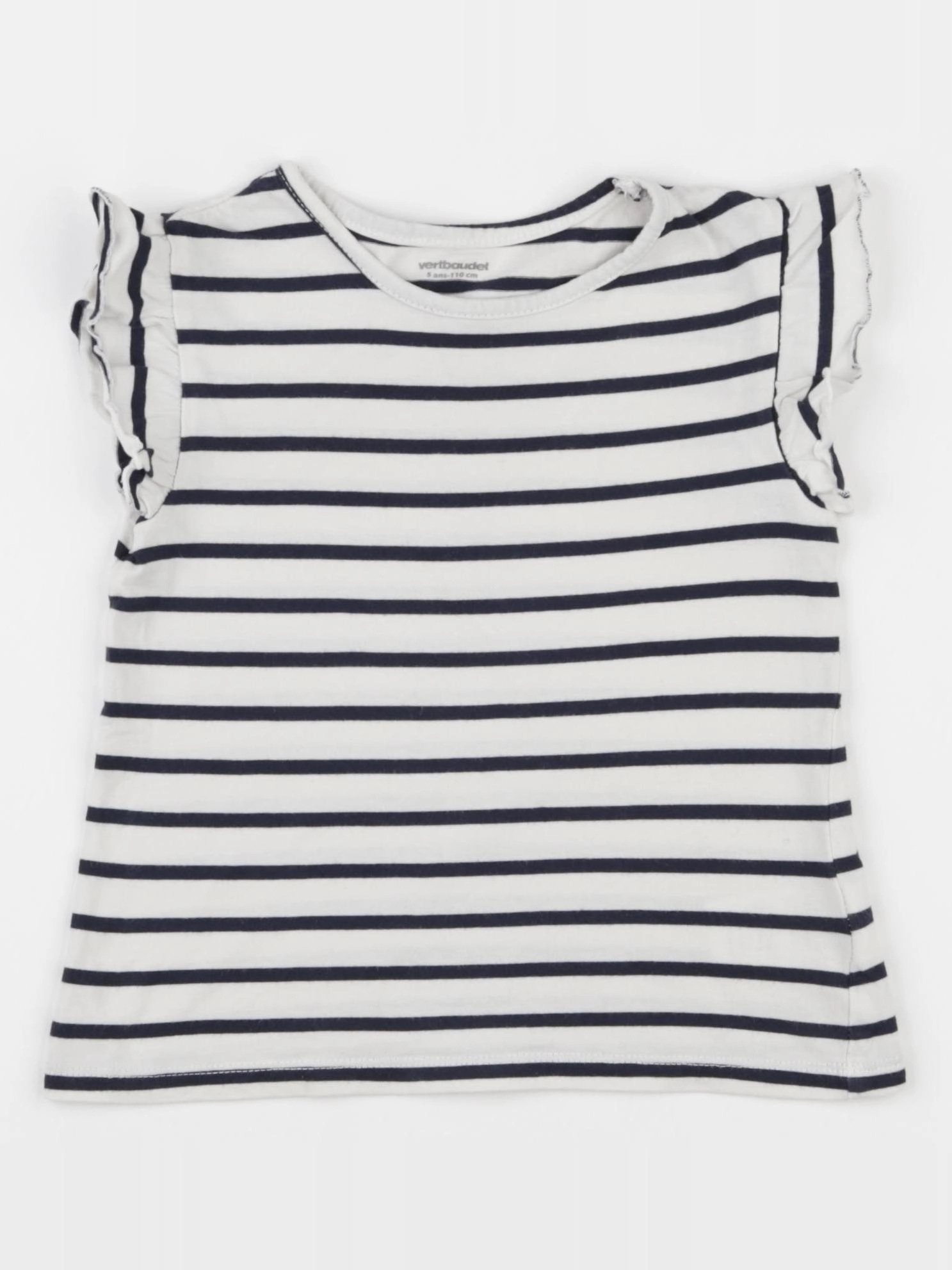 Vertbaudet - débardeur bleu, beige - 5 ans