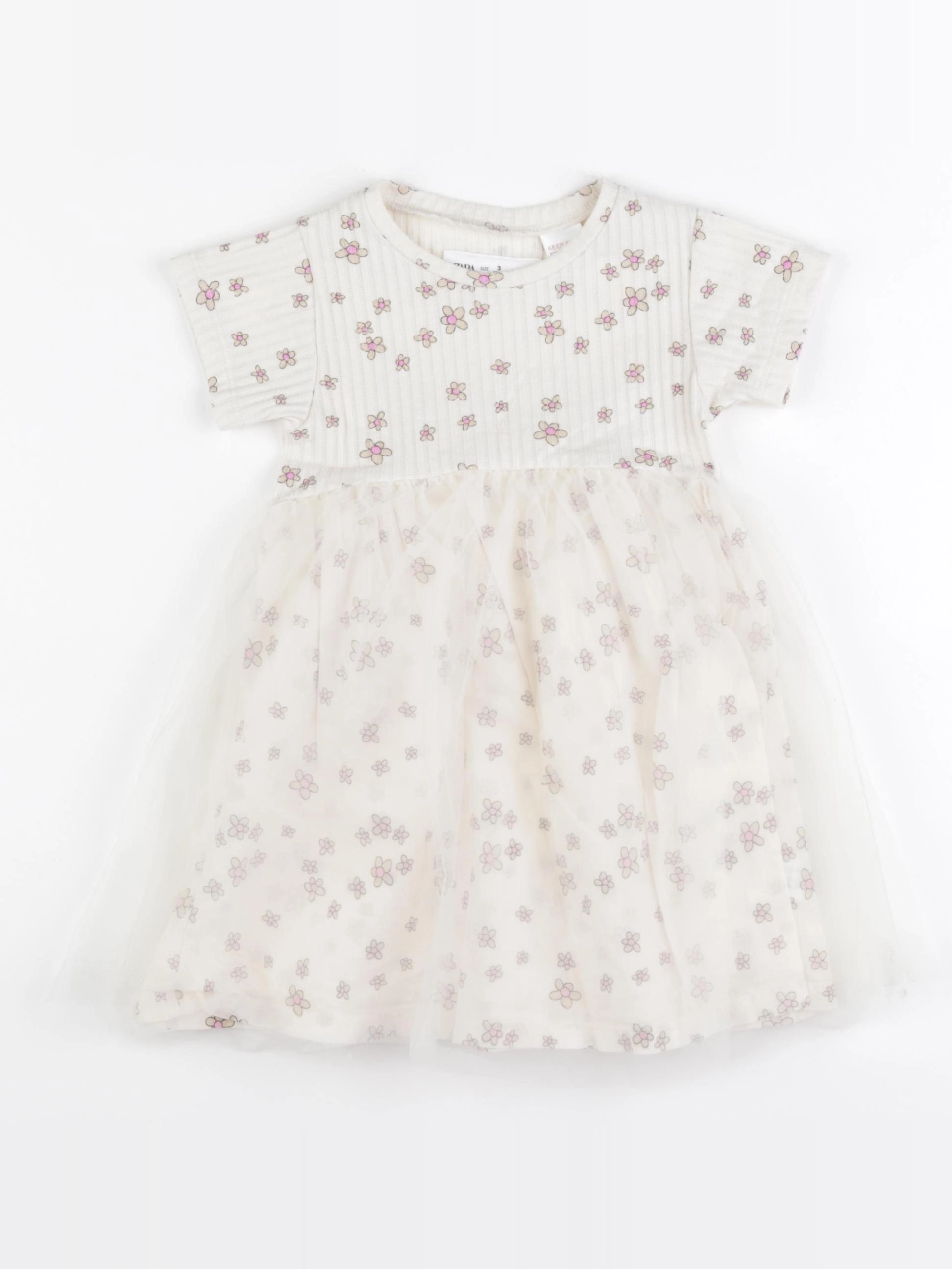 Zara - robe beige, rose - 3 ans