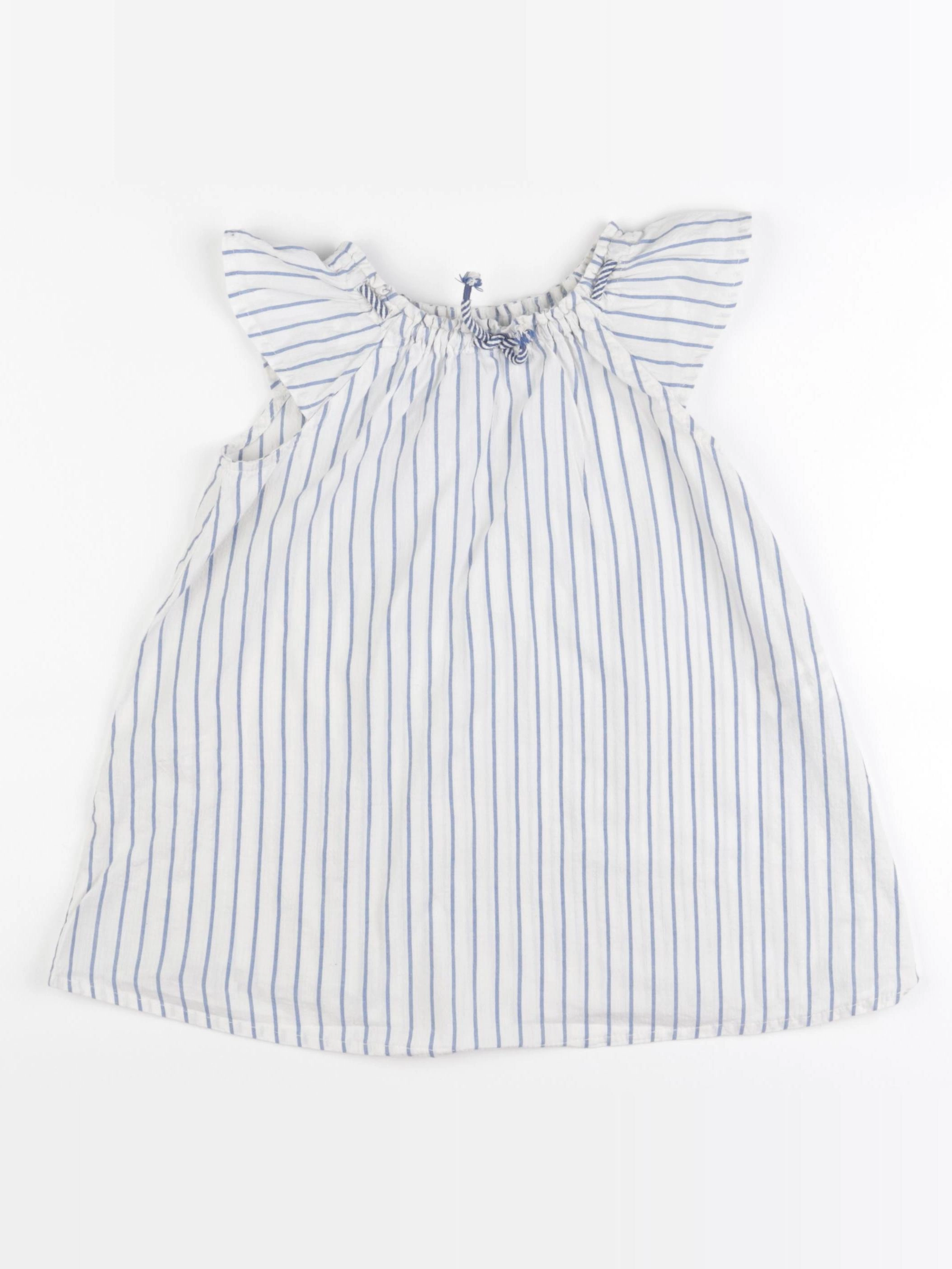 Zara - robe blanc, bleu - 3 ans