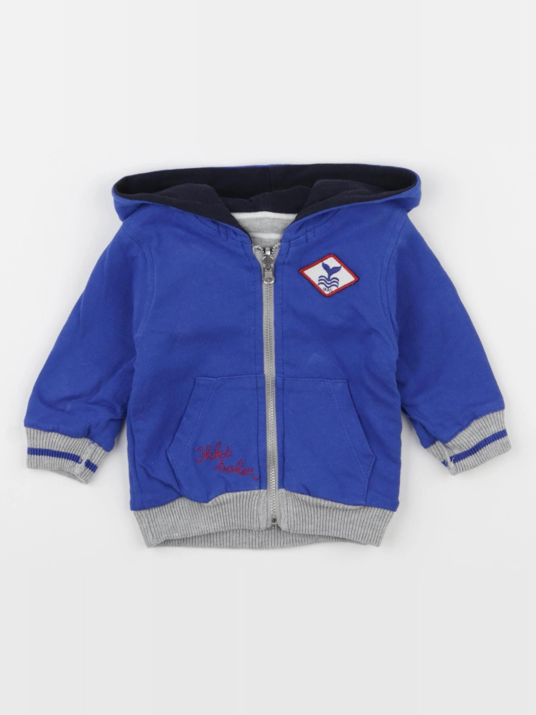 IKKS - sweat bleu - 6 mois