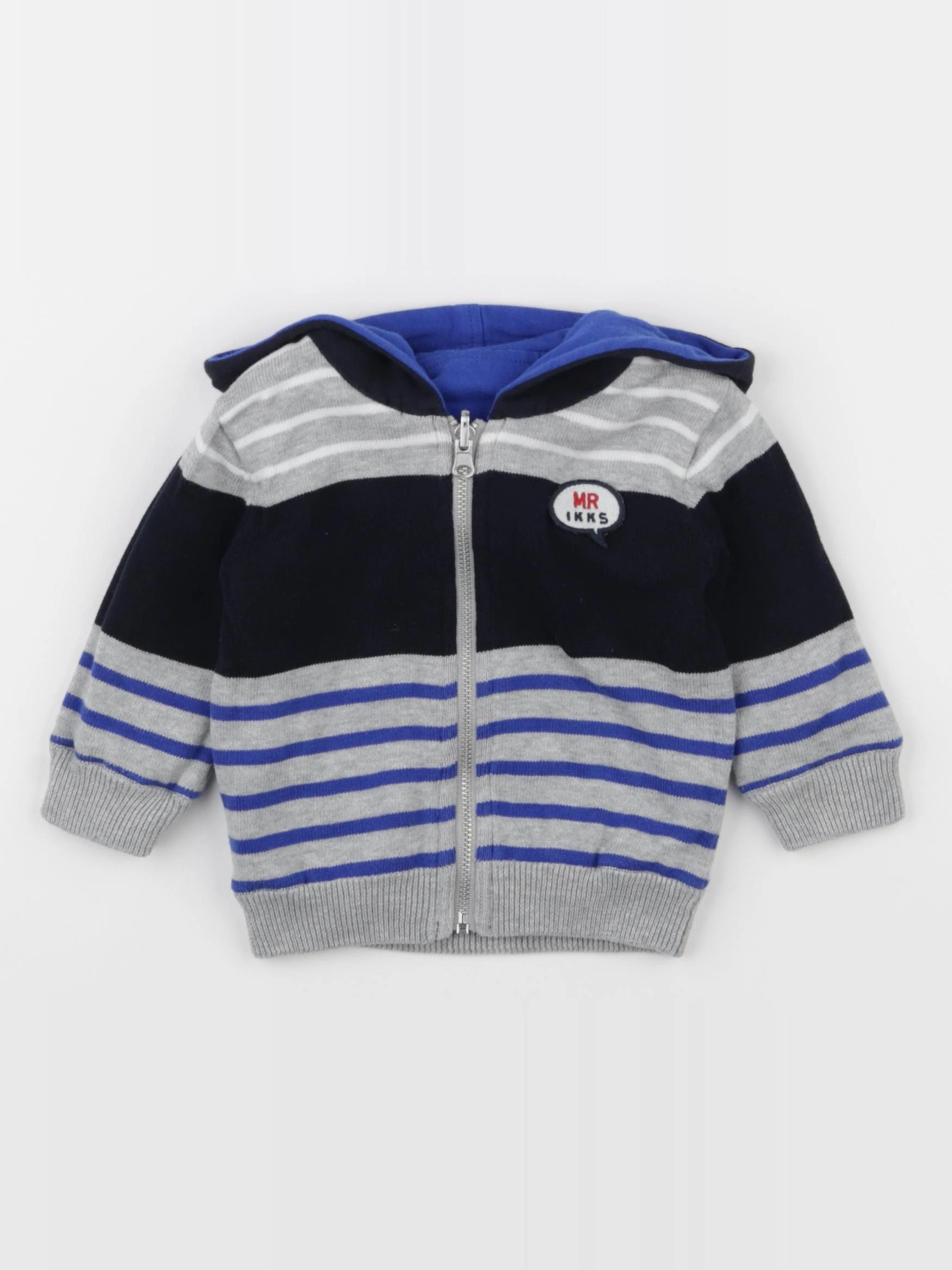IKKS - sweat bleu - 6 mois