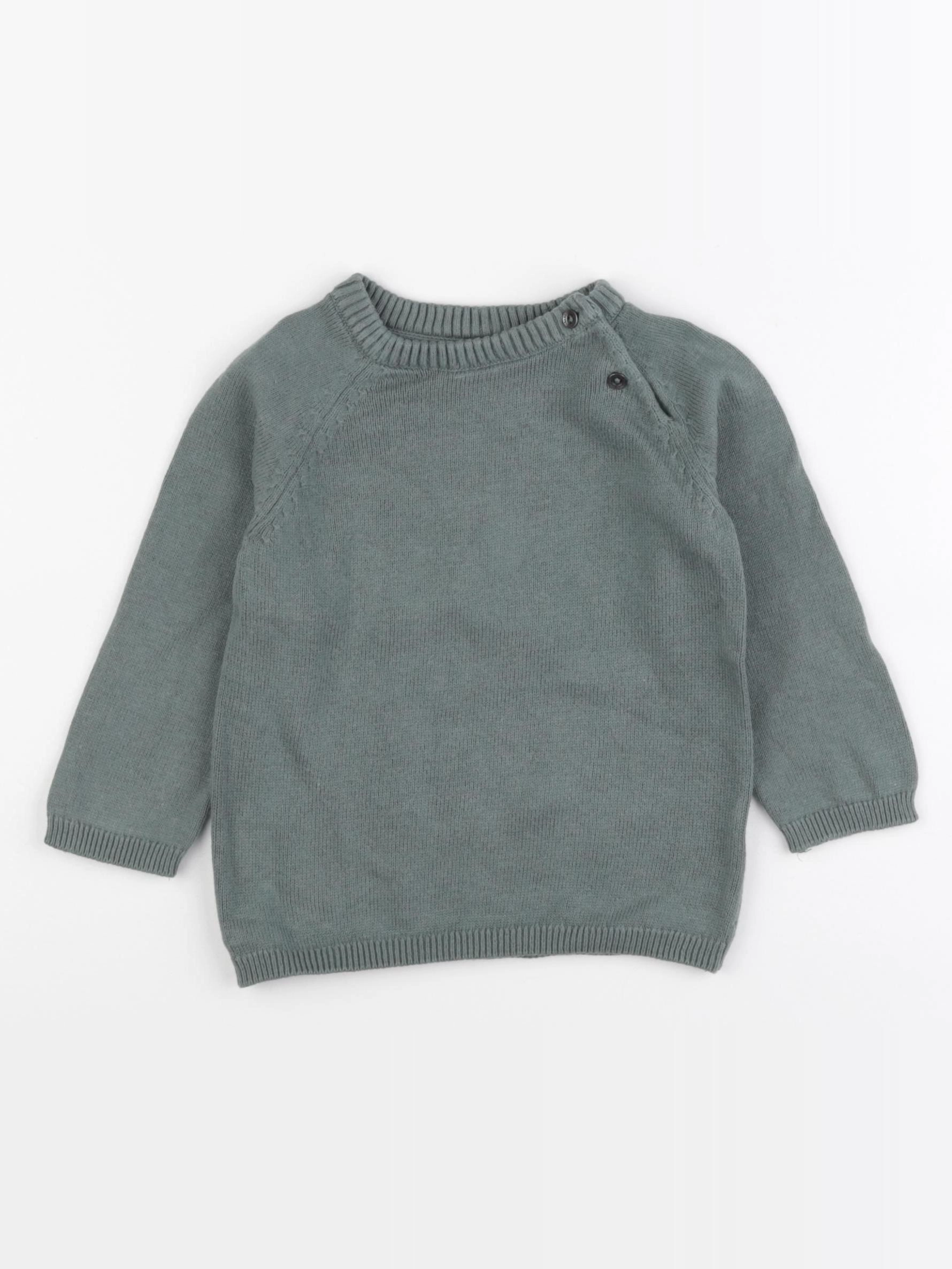 H&M - pull vert - 9/12 mois