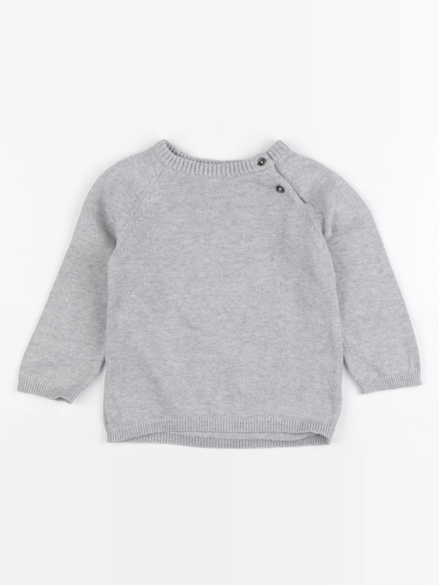 H&M - pull gris - 12 mois