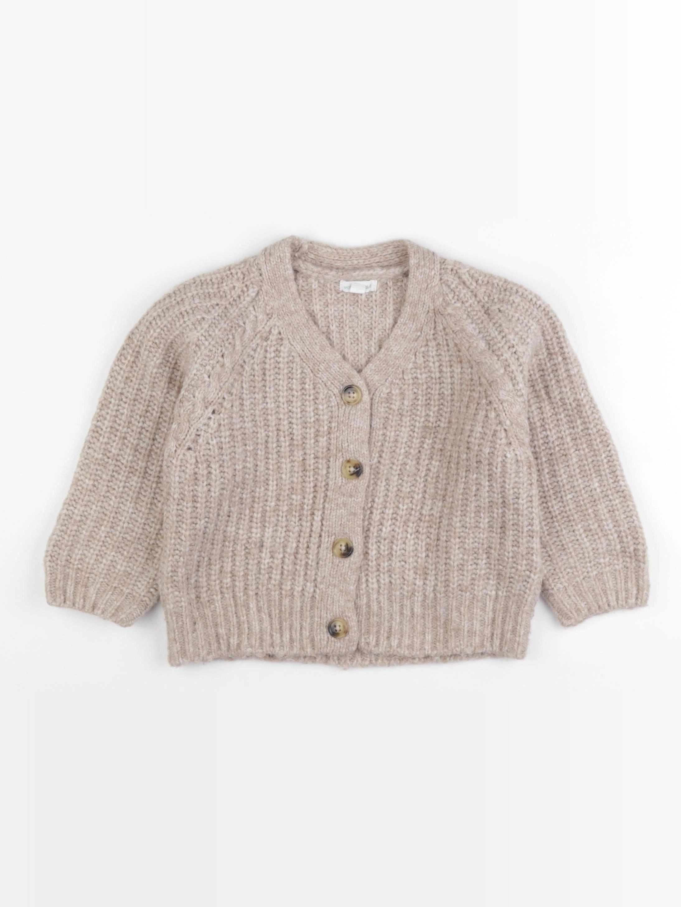 Vertbaudet - gilet beige - 4 ans
